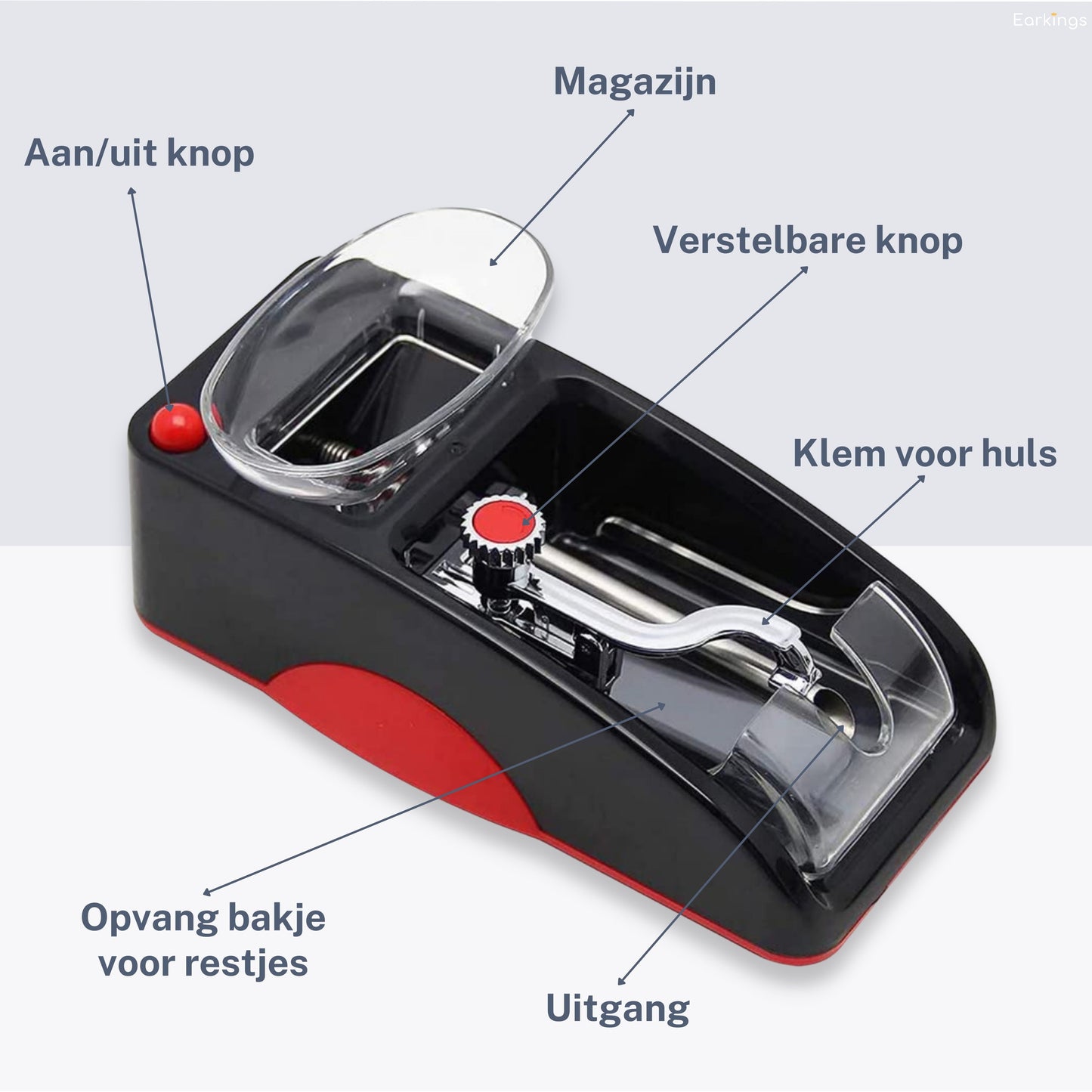 Sigaretten Maker Electrisch - Elektrische Sigarettenmaker - rood (Tweede Kansje) - Earkings