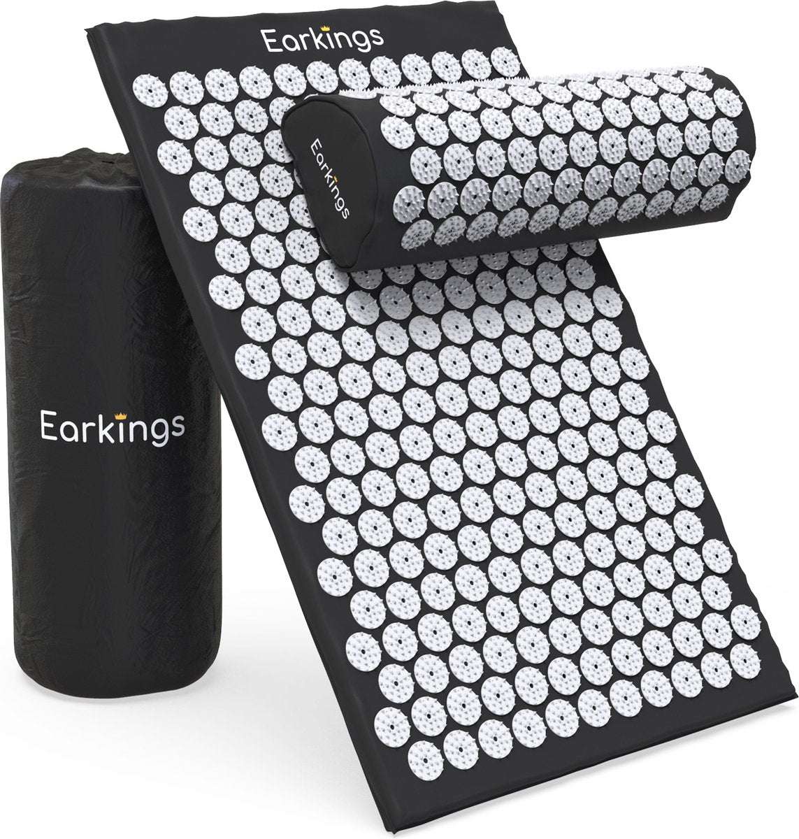Spijkermat met kussen en met Opbergtas - 8000+ punten - zwart - Earkings