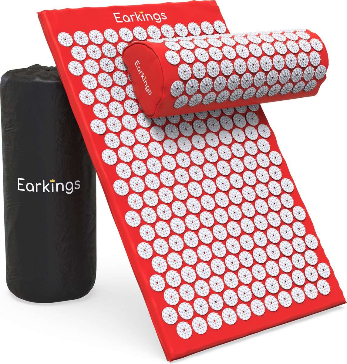 Spijkermat met kussen en met Opbergtas - 8000+ punten - rood - Earkings
