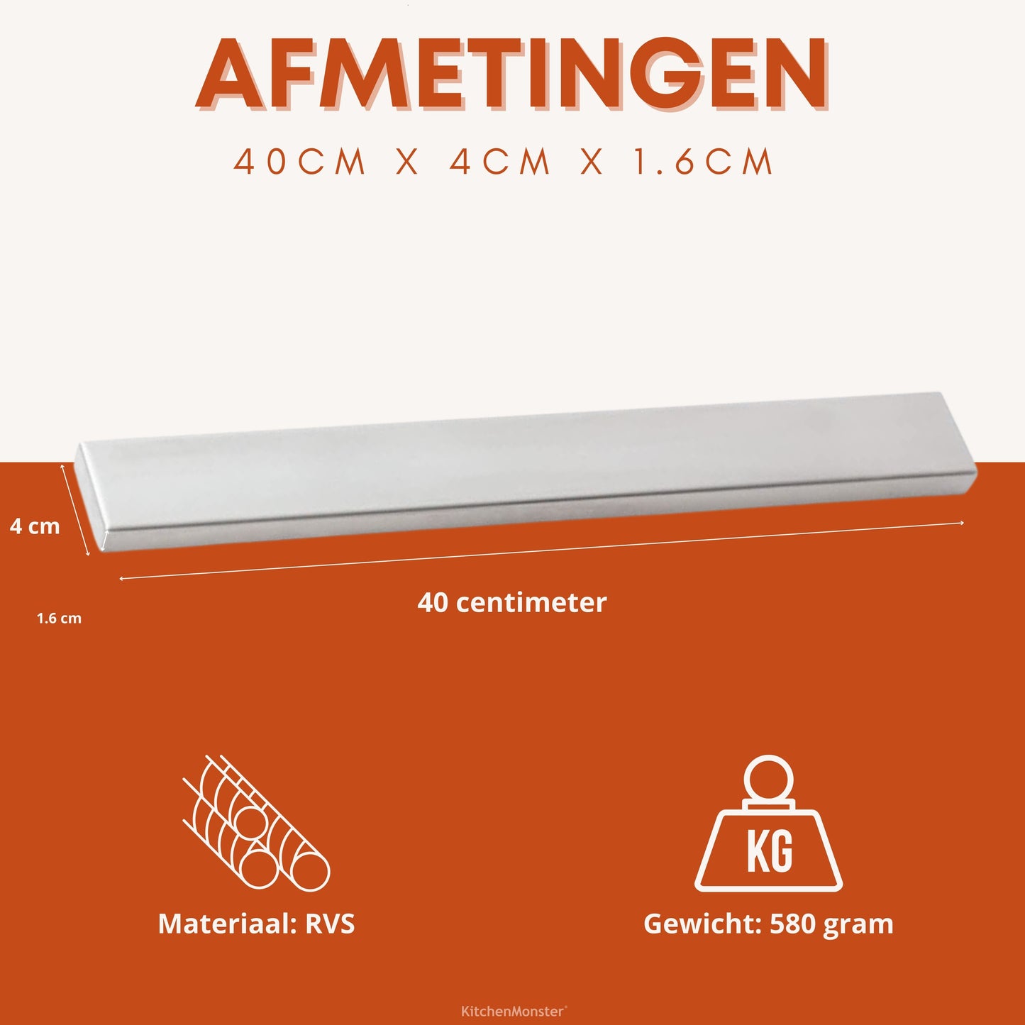 KitchenMonster® Messermagnet 40cm