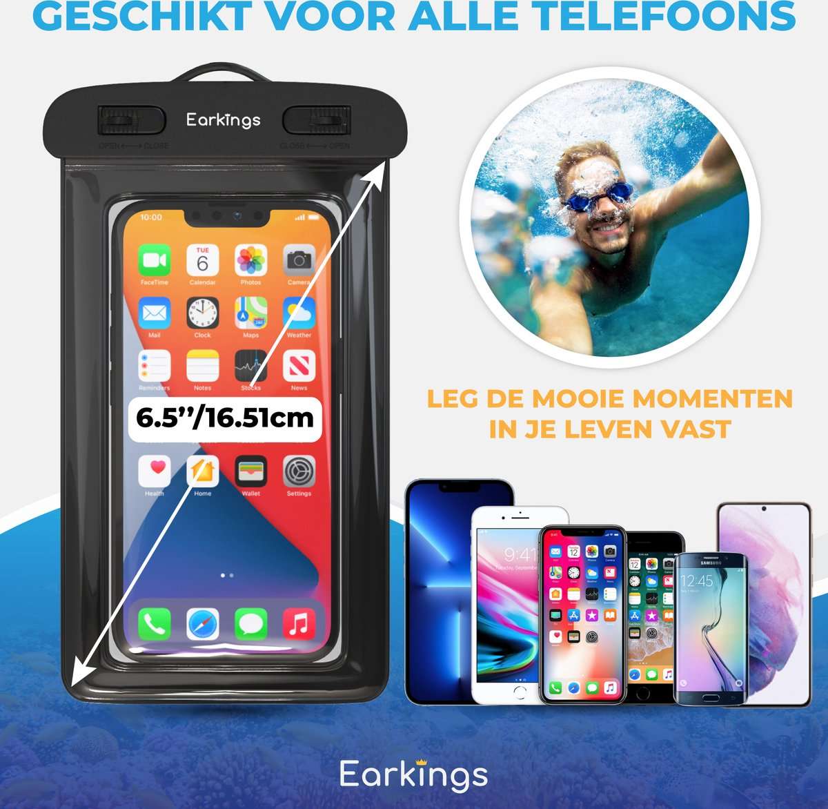 Waterdichte telefoonhoesjes Set van 2 stuks - Earkings