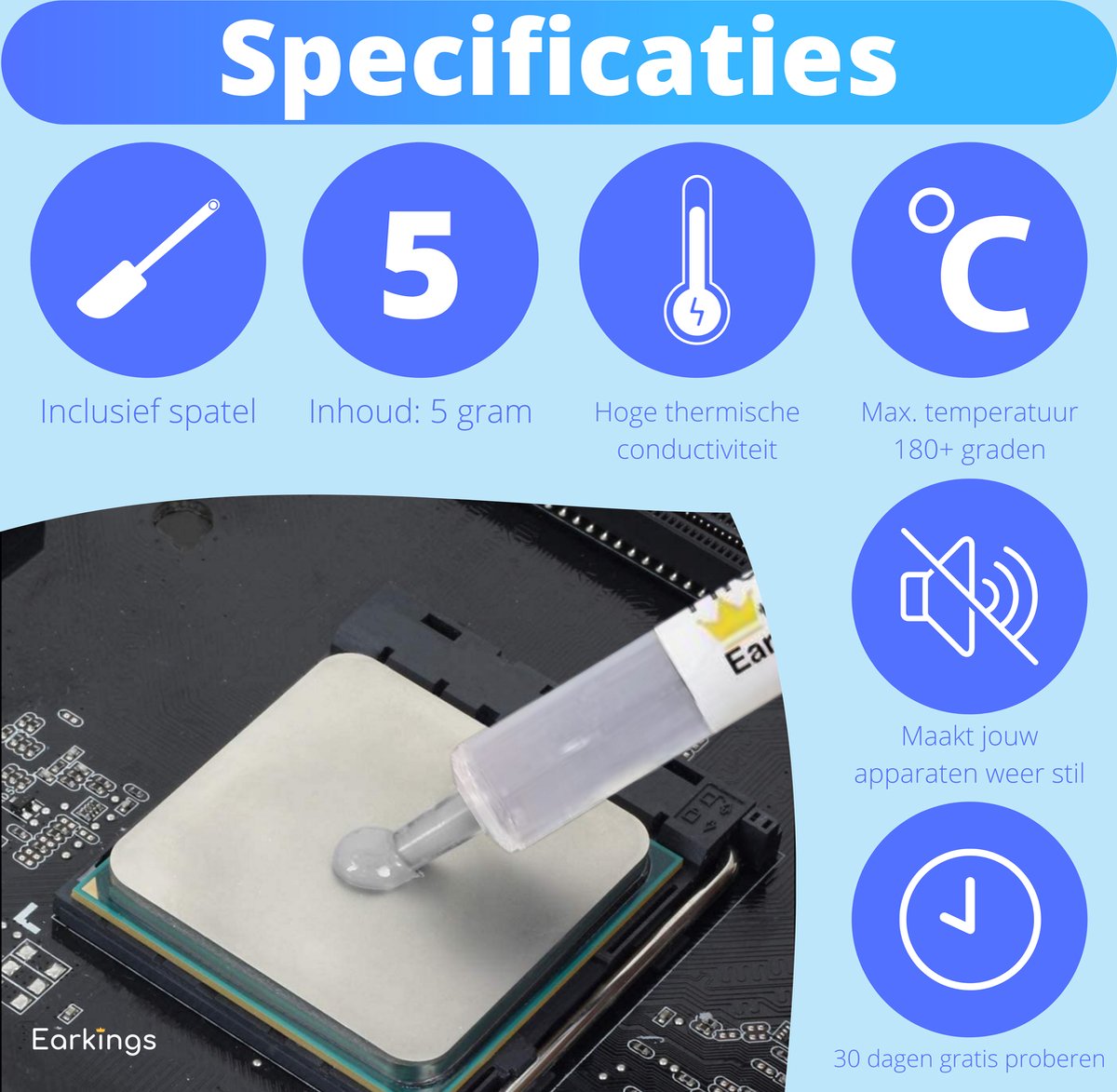 Koelpasta Thermal Paste - CPU Koeler 5 Gram - Earkings
