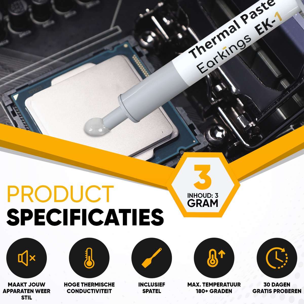 Koelpasta Thermal Paste - CPU Koeler 3 Gram - Earkings