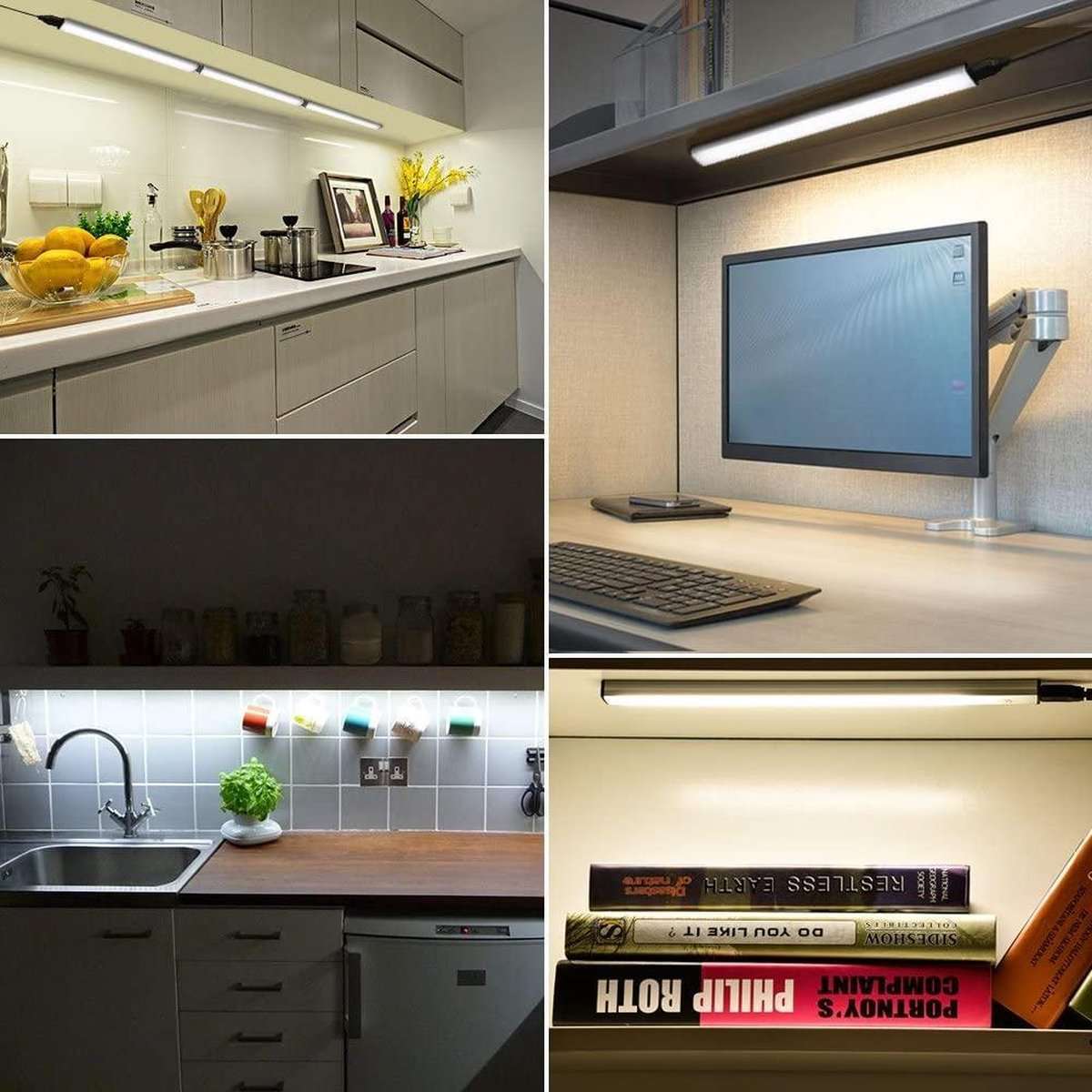 Onderbouwverlichting LED Met Bewegingssensor 30cm 2 stuks- Natuurlijk - wit - Earkings