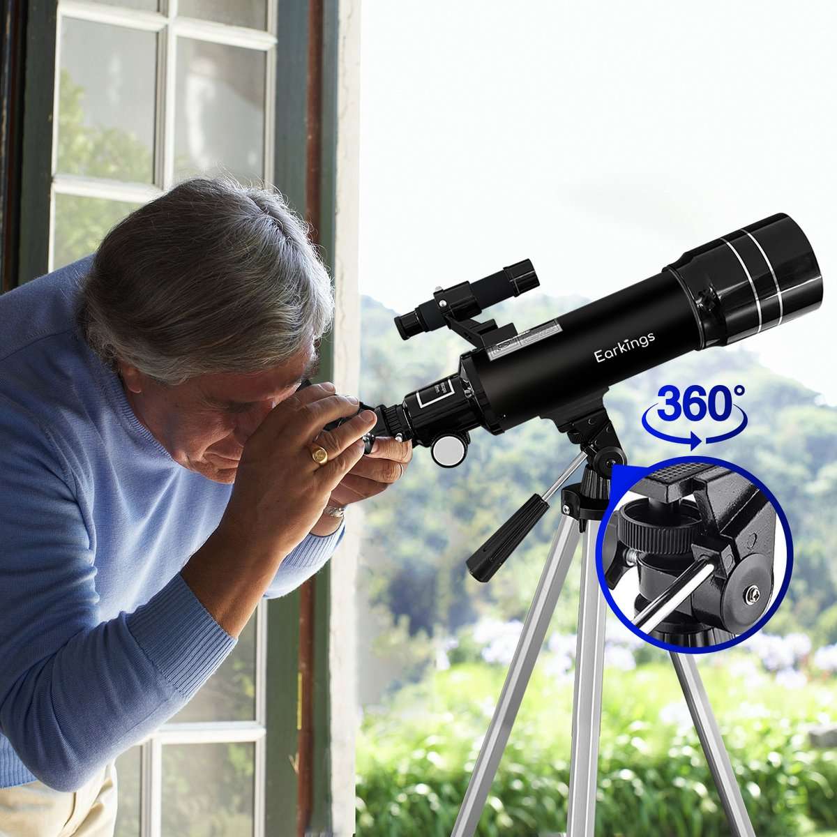 Telescoop Sterrenkijker 70/400 mm - f/5.7 Magnificatie - zwart - Earkings