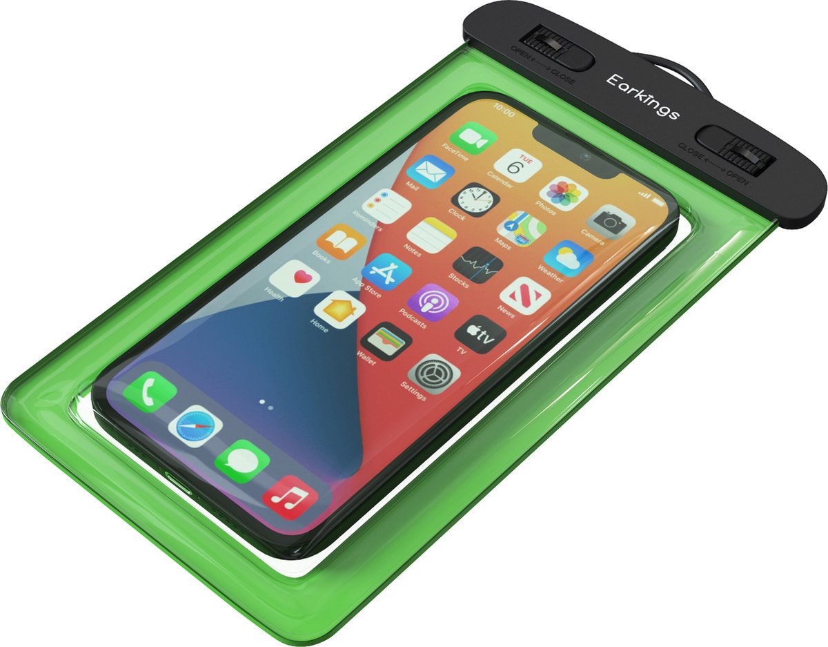 Waterdichte telefoonhoesjes Set van 2 stuks - zwart & groen - Earkings