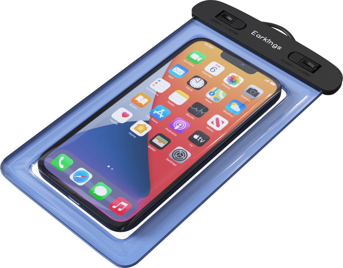 Waterdichte telefoonhoesjes Set van 2 stuks - zwart & donker blauw - Earkings