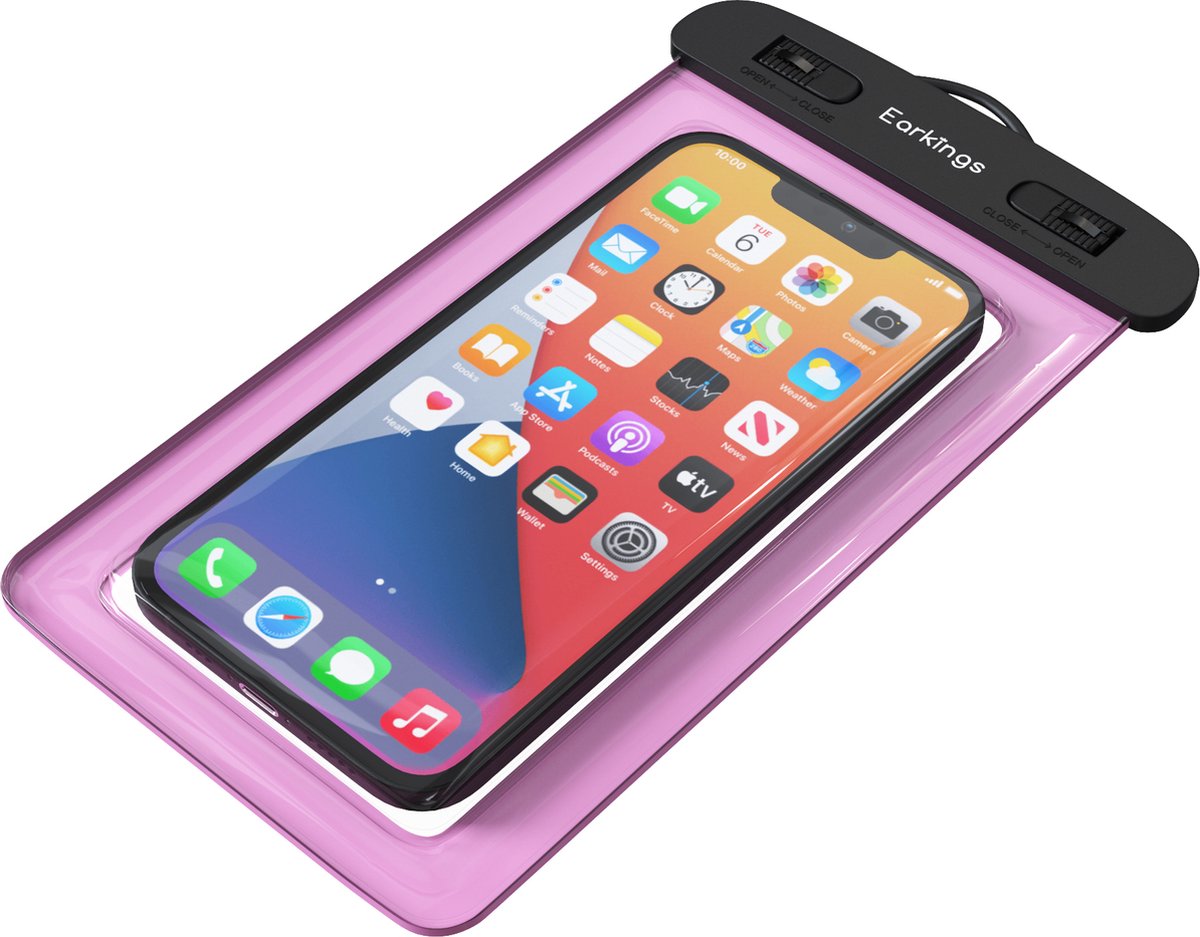 Waterdichte telefoonhoesjes Set van 2 stuks - zwart & roze - Earkings