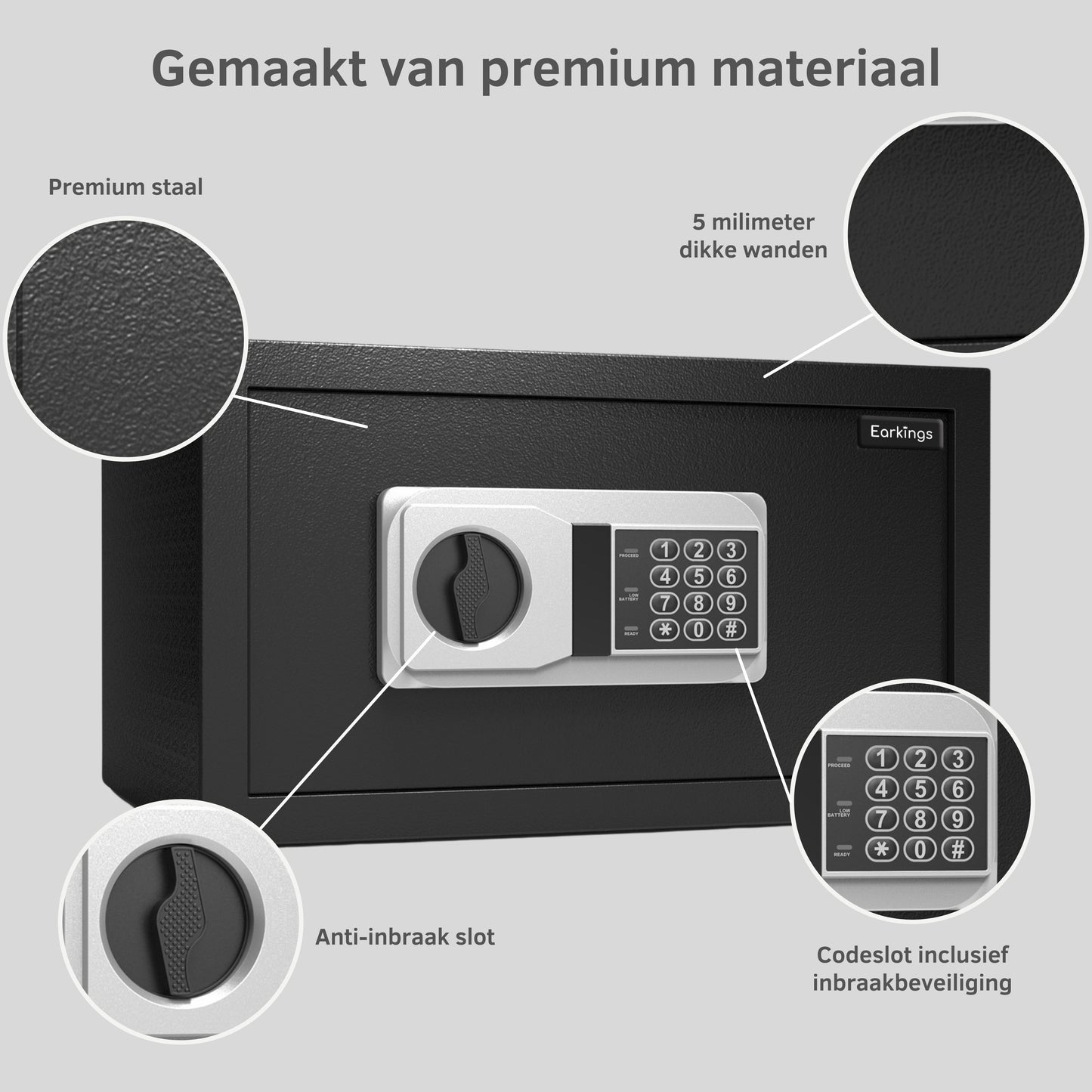 Elektronischer Safe 40x38x32 cm mit Zahlenschloss