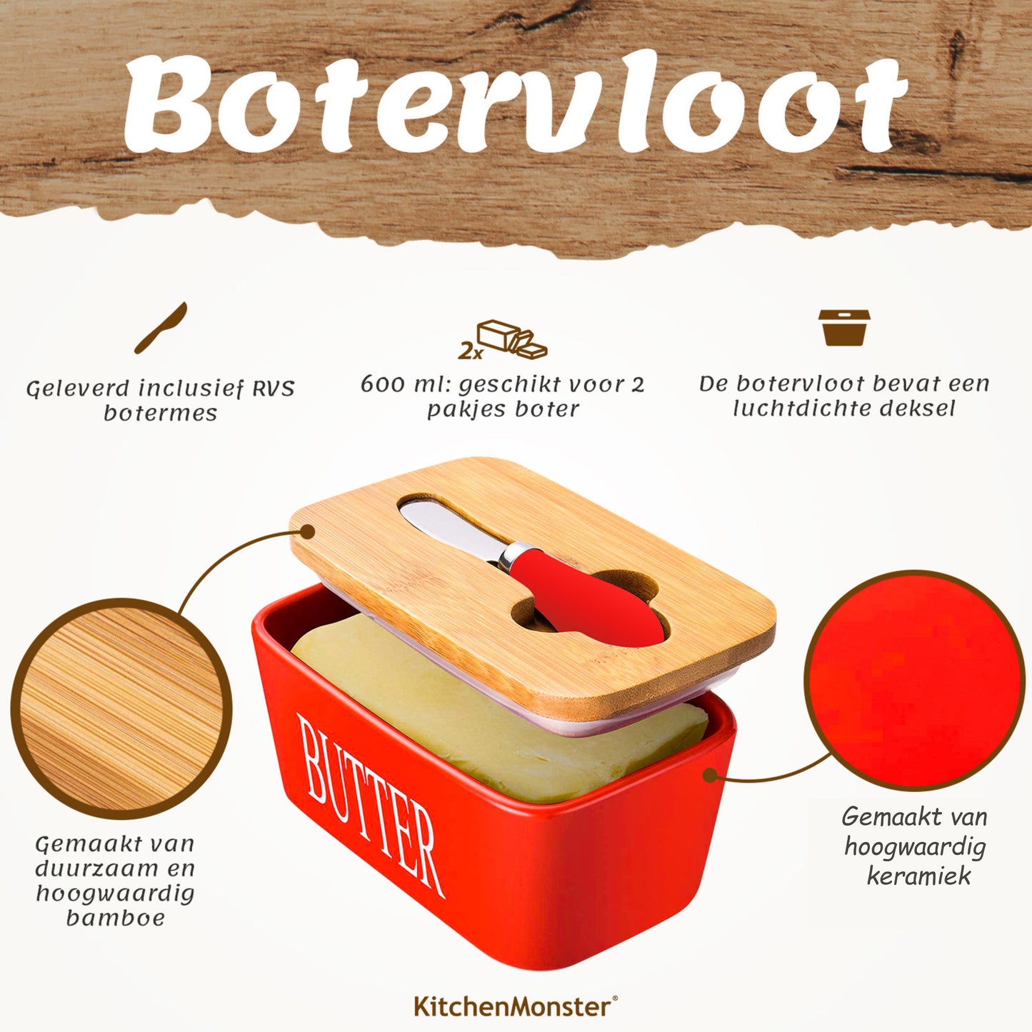 KitchenMonster® Butterdose Schwarz
