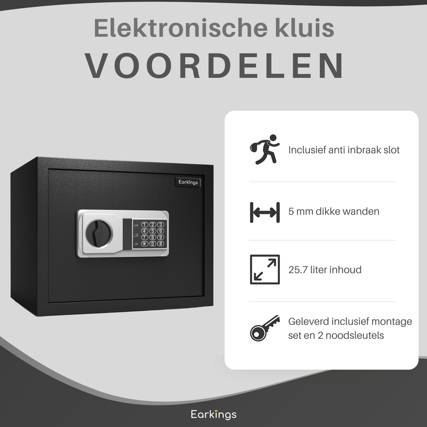Elektronischer Safe 40x38x32 cm mit Zahlenschloss