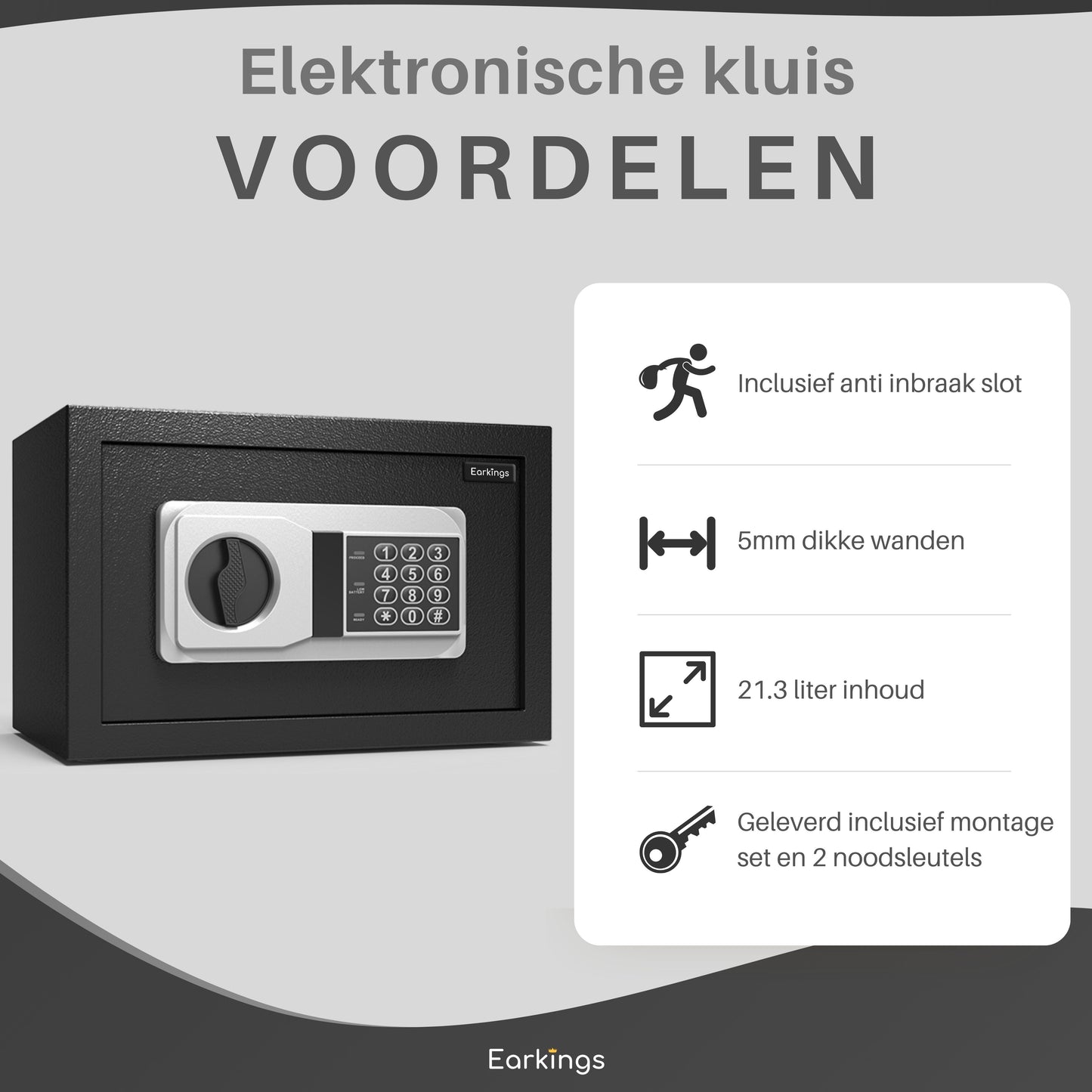 Elektronischer Safe 40x38x32 cm mit Zahlenschloss