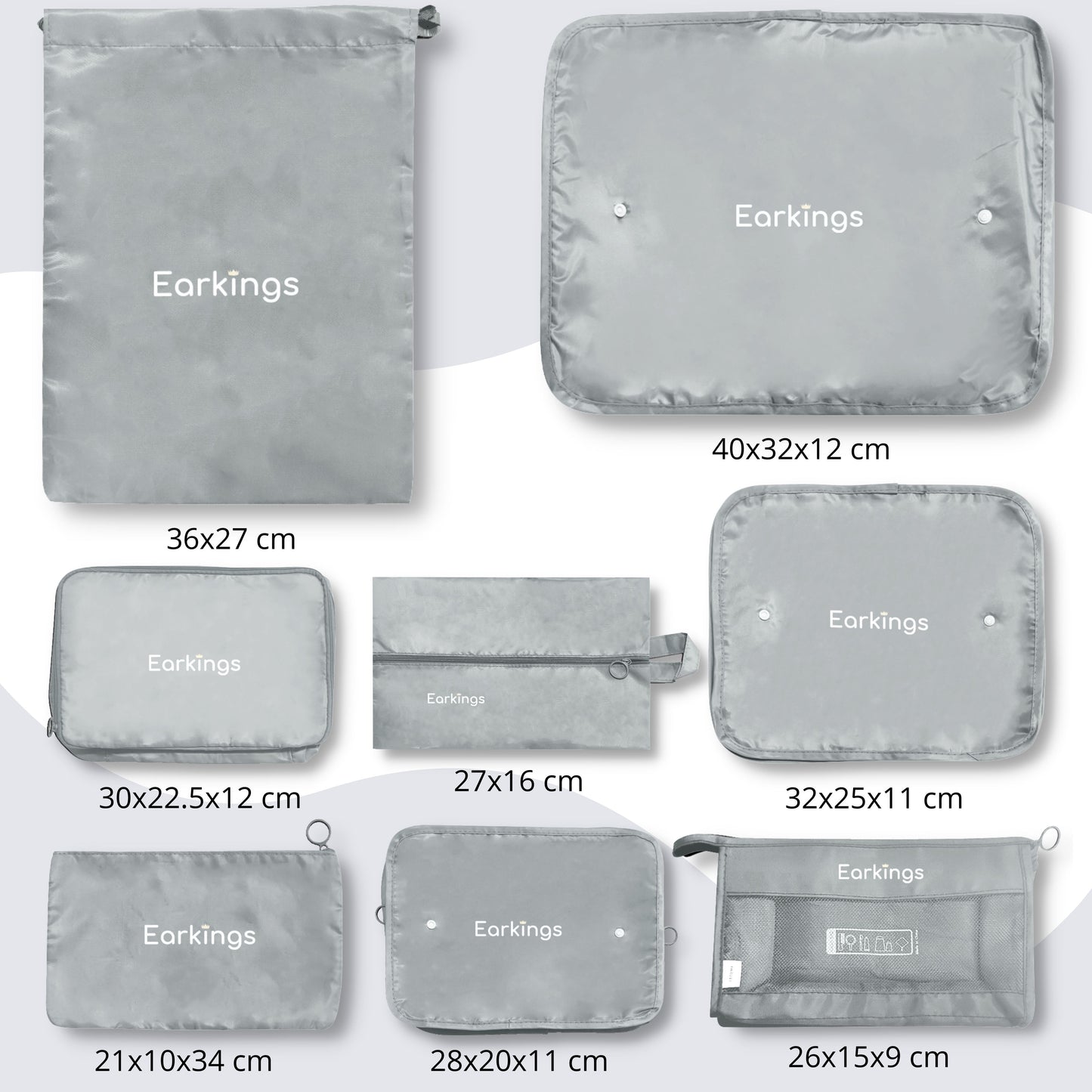 Packing Cubes Koffer-Organizer-Set – 9-teilig – Schwarz