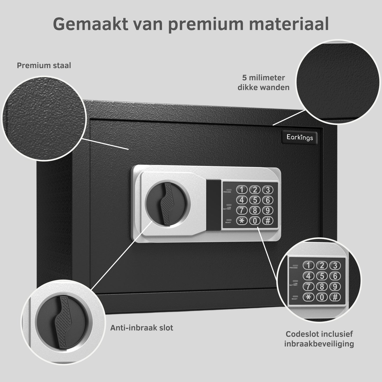 Elektronischer Safe 40x38x32 cm mit Zahlenschloss