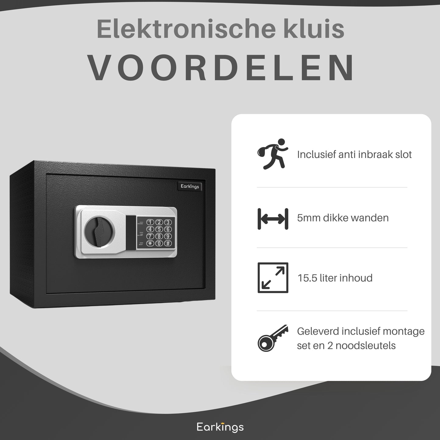 Elektronischer Safe 40x38x32 cm mit Zahlenschloss