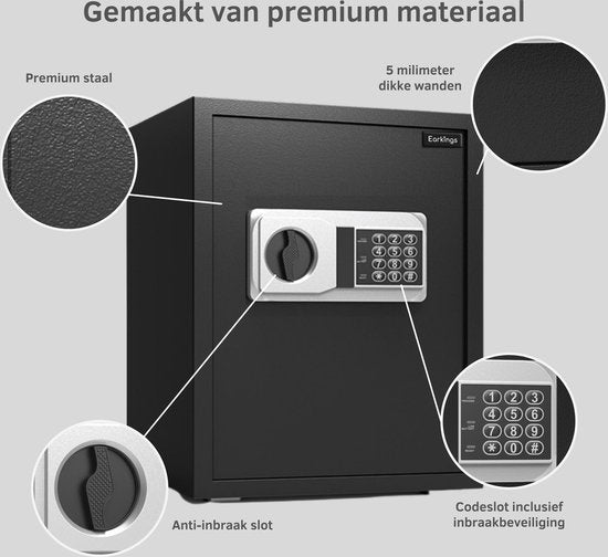 Elektronische Kluis 40x38x32 cm met Cijferslot - Earkings