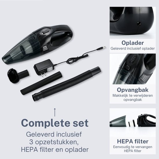 Kruimeldief Stofzuiger Snoerloos met 3 Opzetstukken incl. HEPA Filter - Earkings