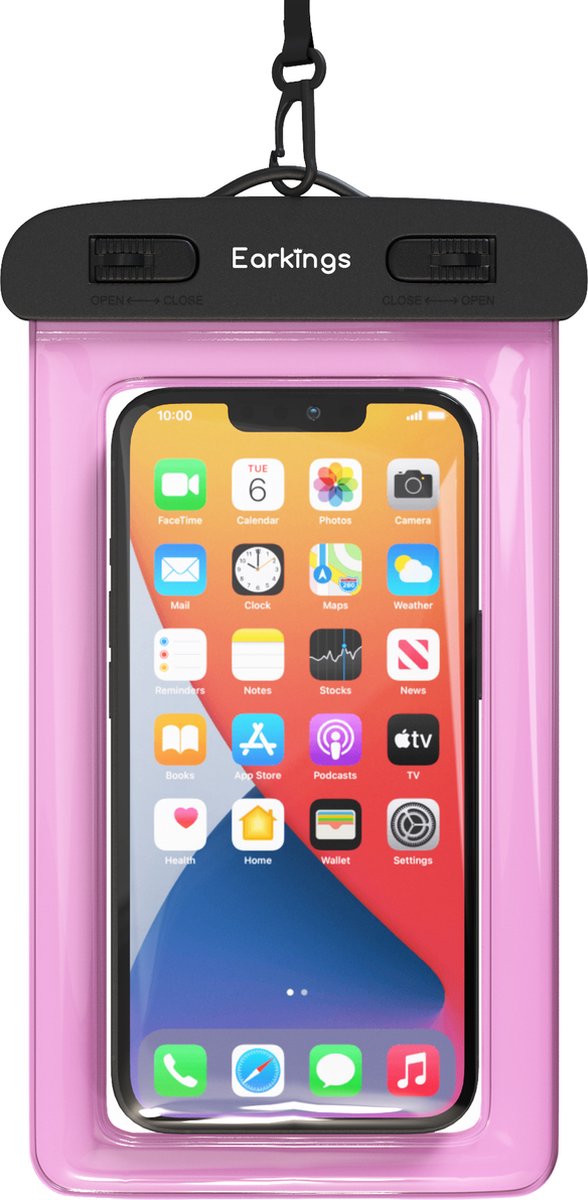 Waterdichte telefoonhoesjes Set van 2 stuks - zwart & roze - Earkings