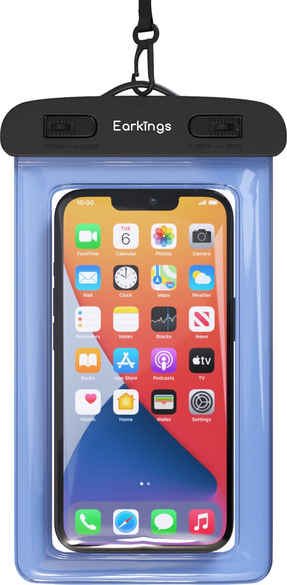 Waterdichte telefoonhoesjes Set van 2 stuks - zwart & donker blauw - Earkings