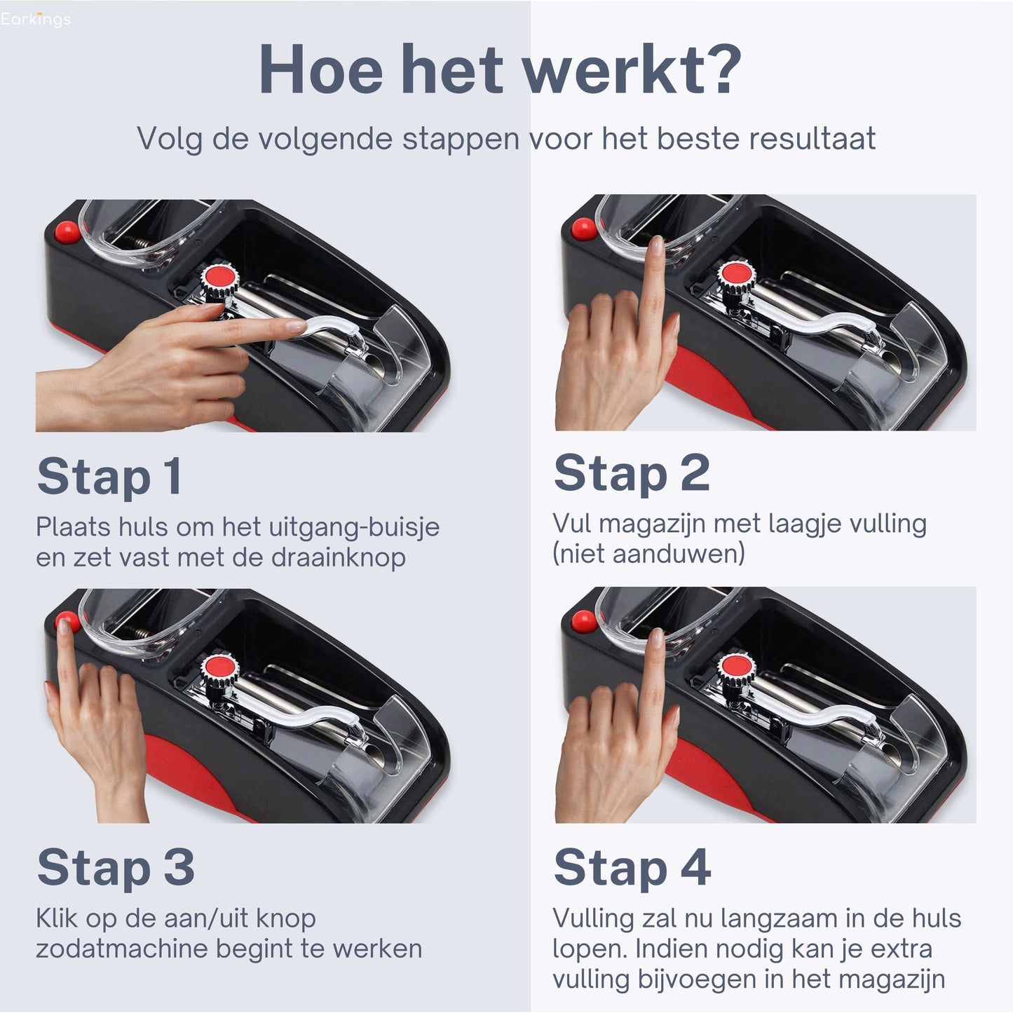 Sigaretten Maker Electrisch - Elektrische Sigarettenmaker - rood (Tweede Kansje) - Earkings