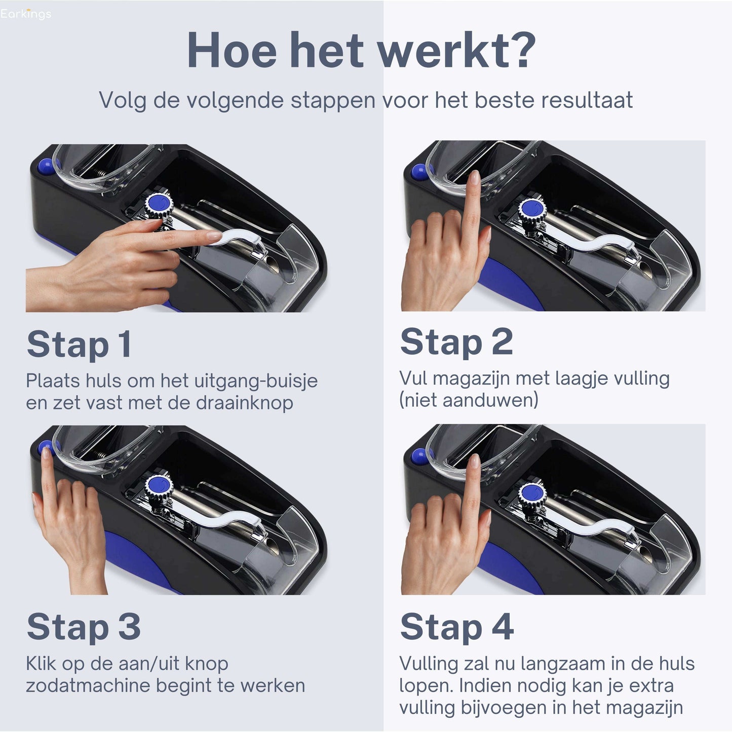 Sigaretten Maker Electrisch - Elektrische Sigarettenmaker - blauw (Tweede Kansje) - Earkings