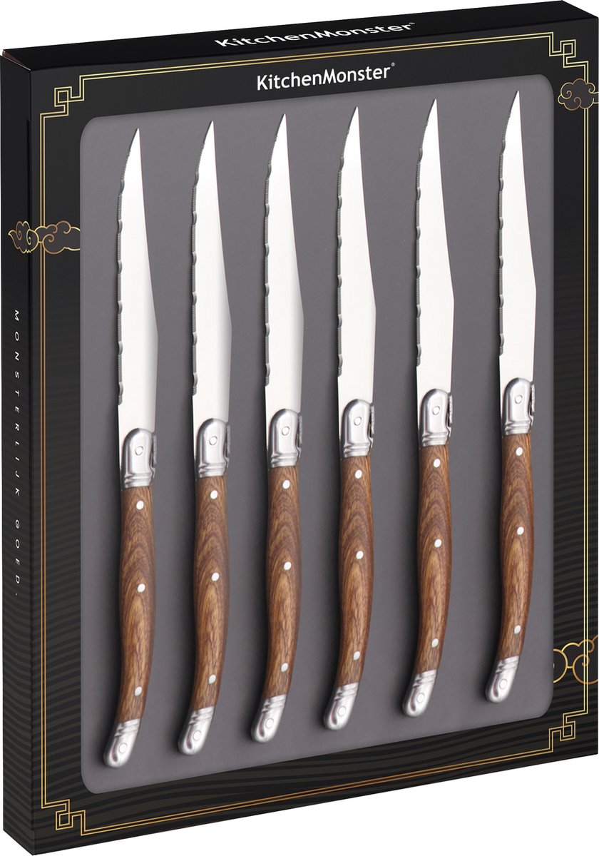 KitchenMonster® Steakmessen set van 6 - Earkings