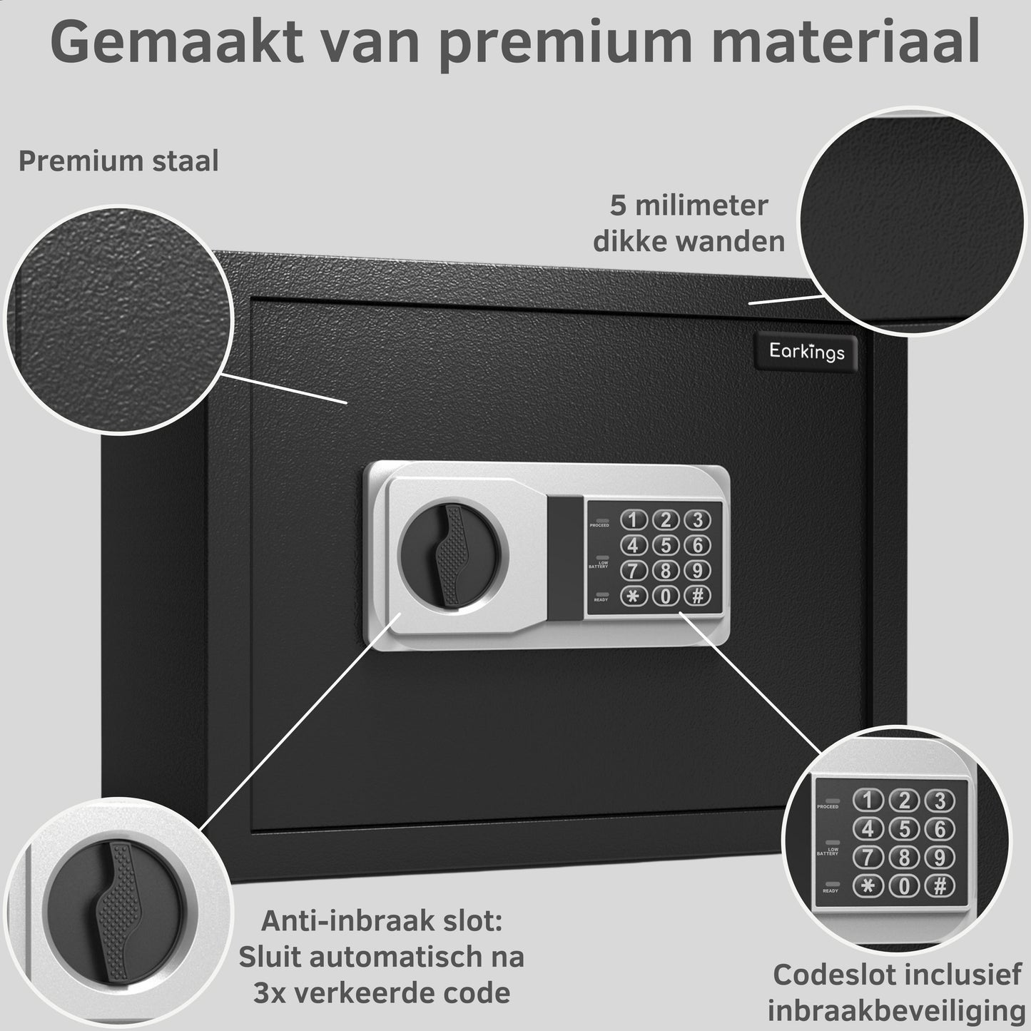 Elektronischer Safe 40x38x32 cm mit Zahlenschloss