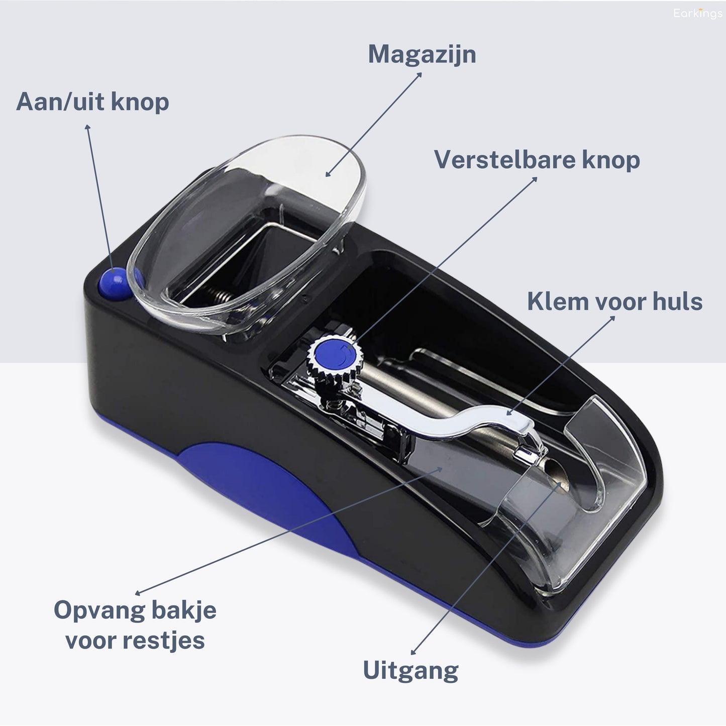 Sigaretten Maker Electrisch - Elektrische Sigarettenmaker - blauw (Tweede Kansje) - Earkings