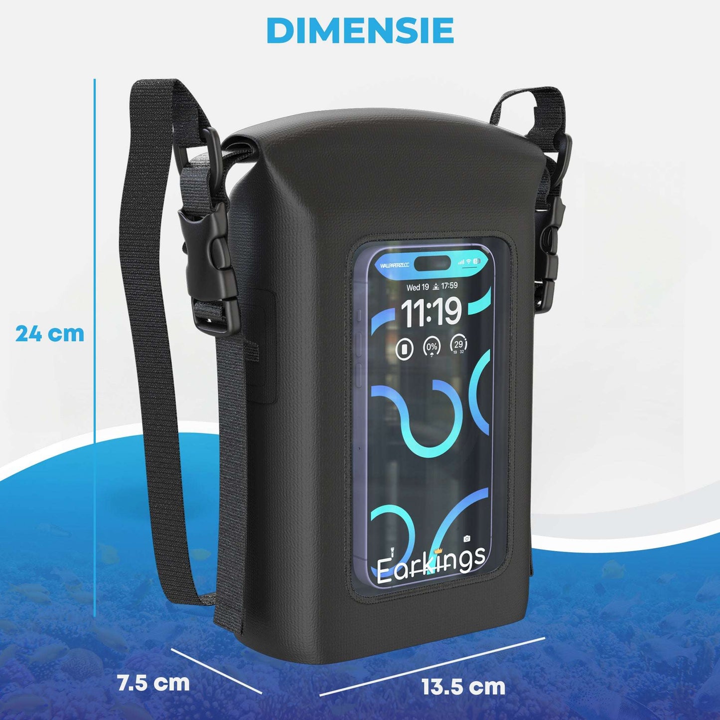 Waterdichte Tas Drybag - 2 Liter met Schouderriem en Handvat - Earkings