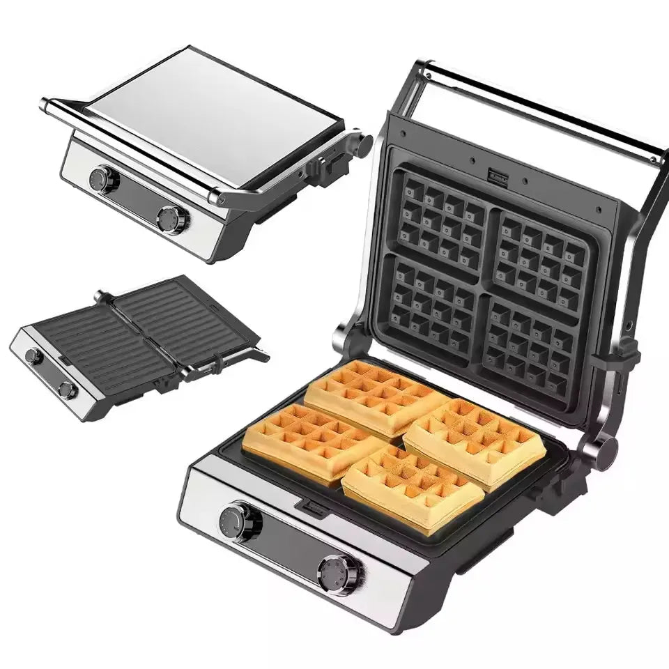 KitchenMonster® Contactgrill Tosti ijzer met Wafelijzer - Earkings