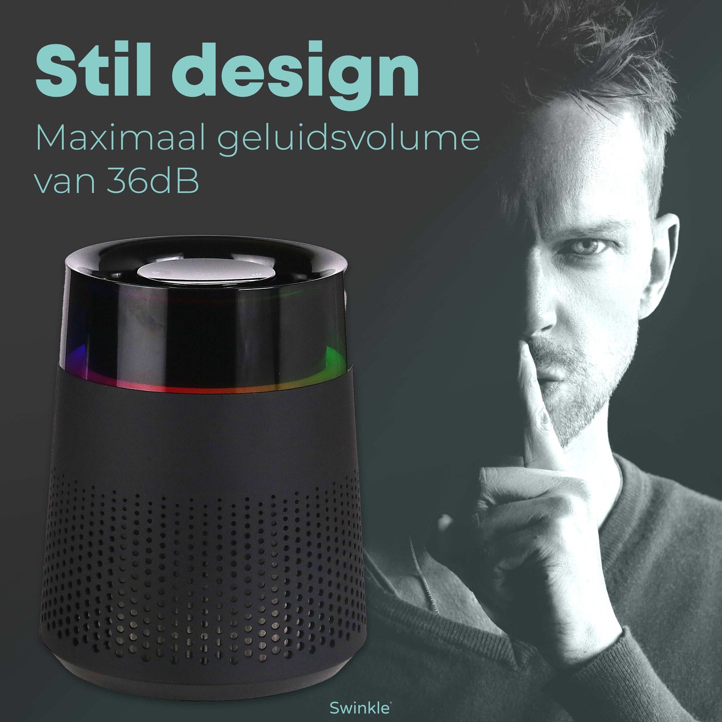 Luchtreiniger - Air Purifier met LED Verlichting en HEPA Filter - Earkings
