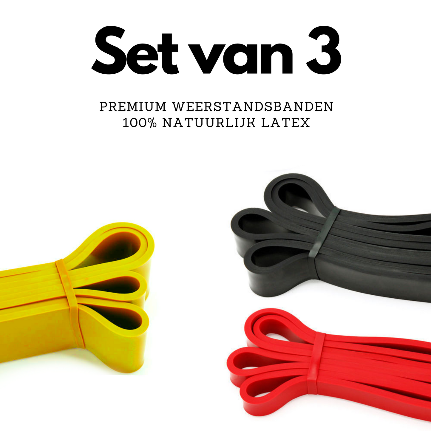 Fitness Weerstandsbanden - Set van 3 - Inclusief opbergtas - Earkings