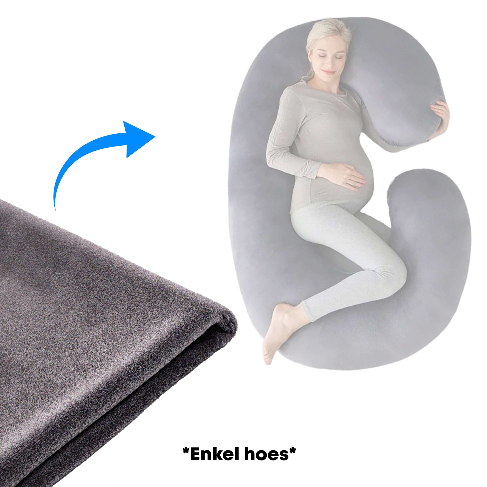 Hoes voor Zwangerschapskussen Zijslaapkussen U vorm 140x80cm - Earkings