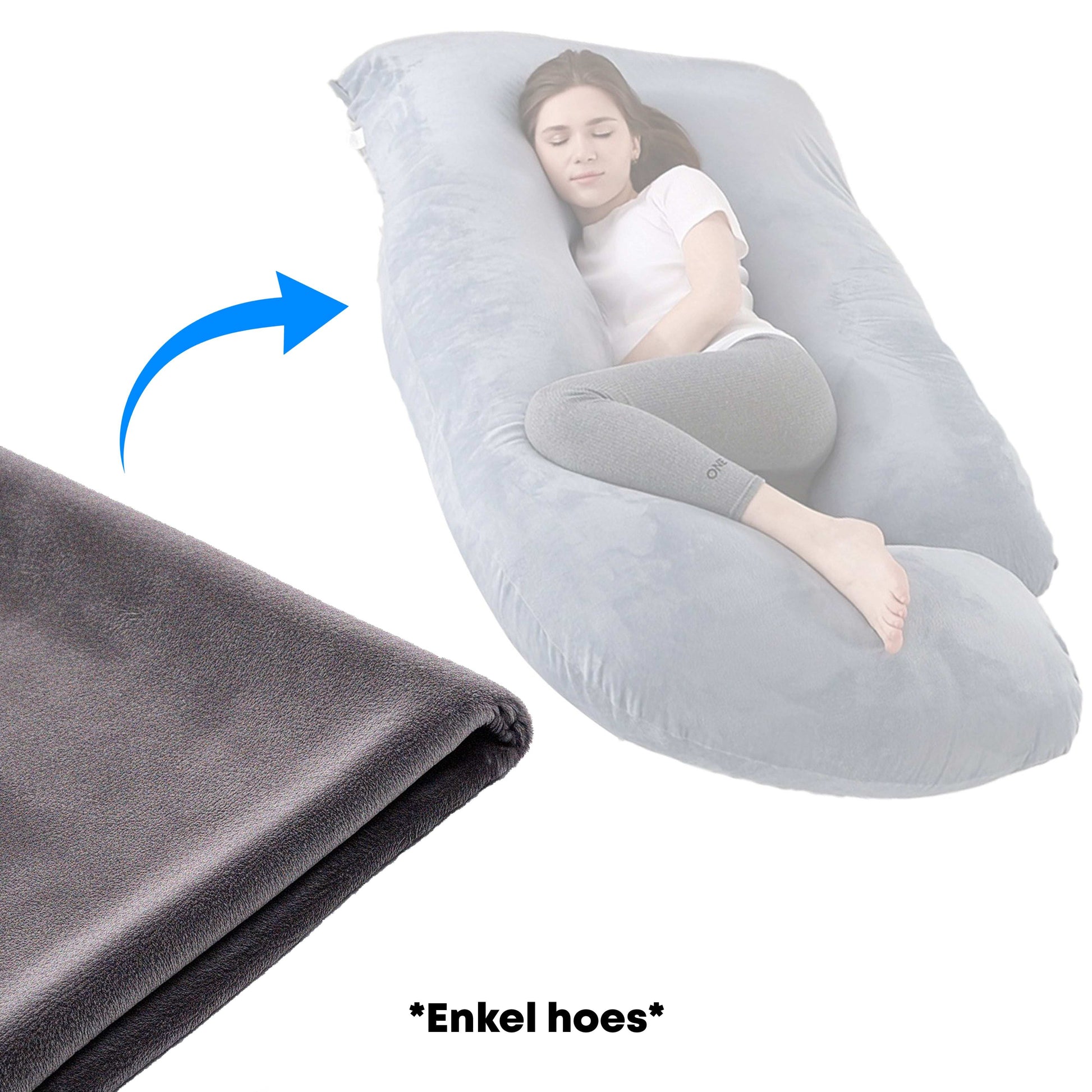 Hoes voor Zwangerschapskussen Zijslaapkussen U vorm 140x80cm - Earkings