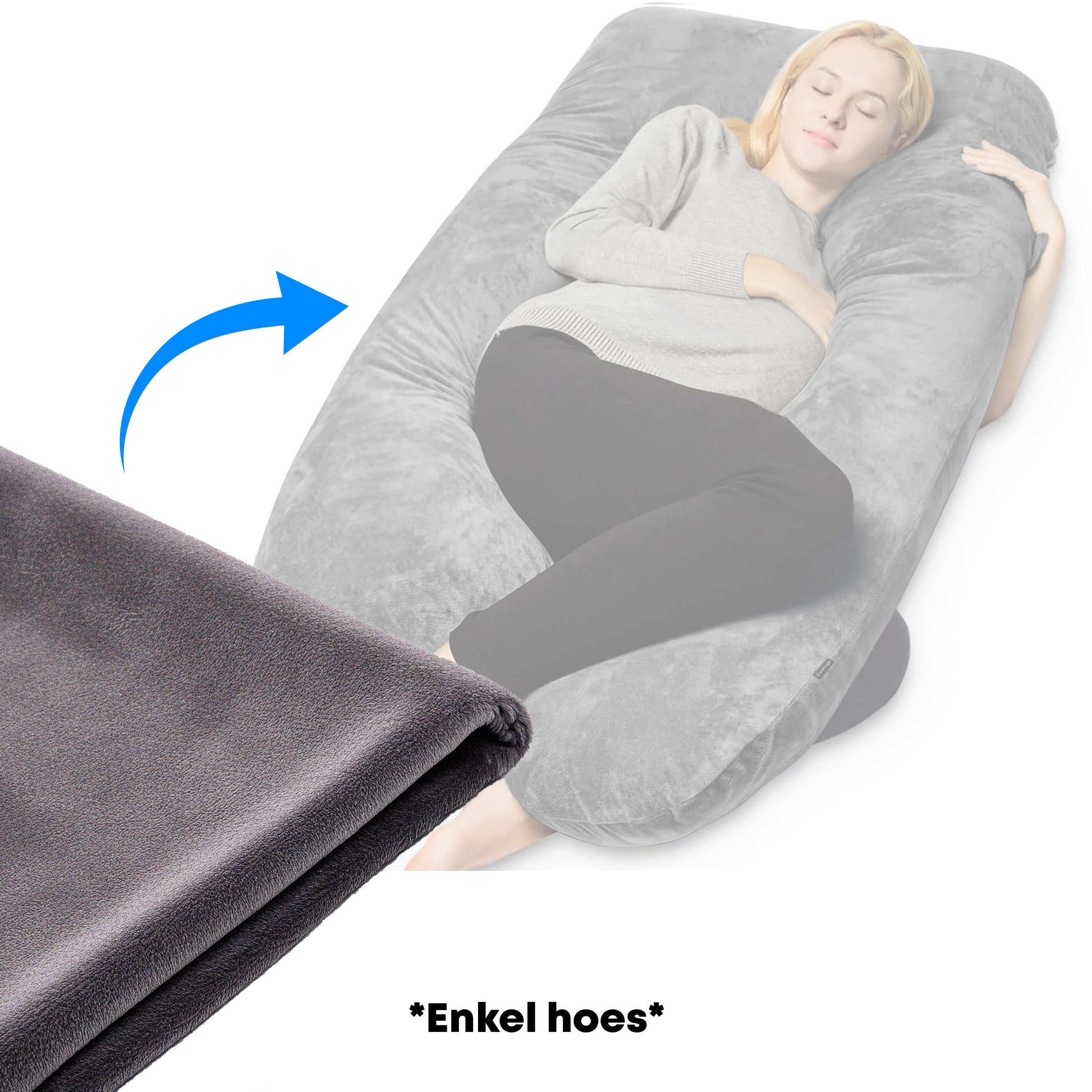 Hoes voor Zwangerschapskussen Zijslaapkussen U vorm 140x80cm - Earkings