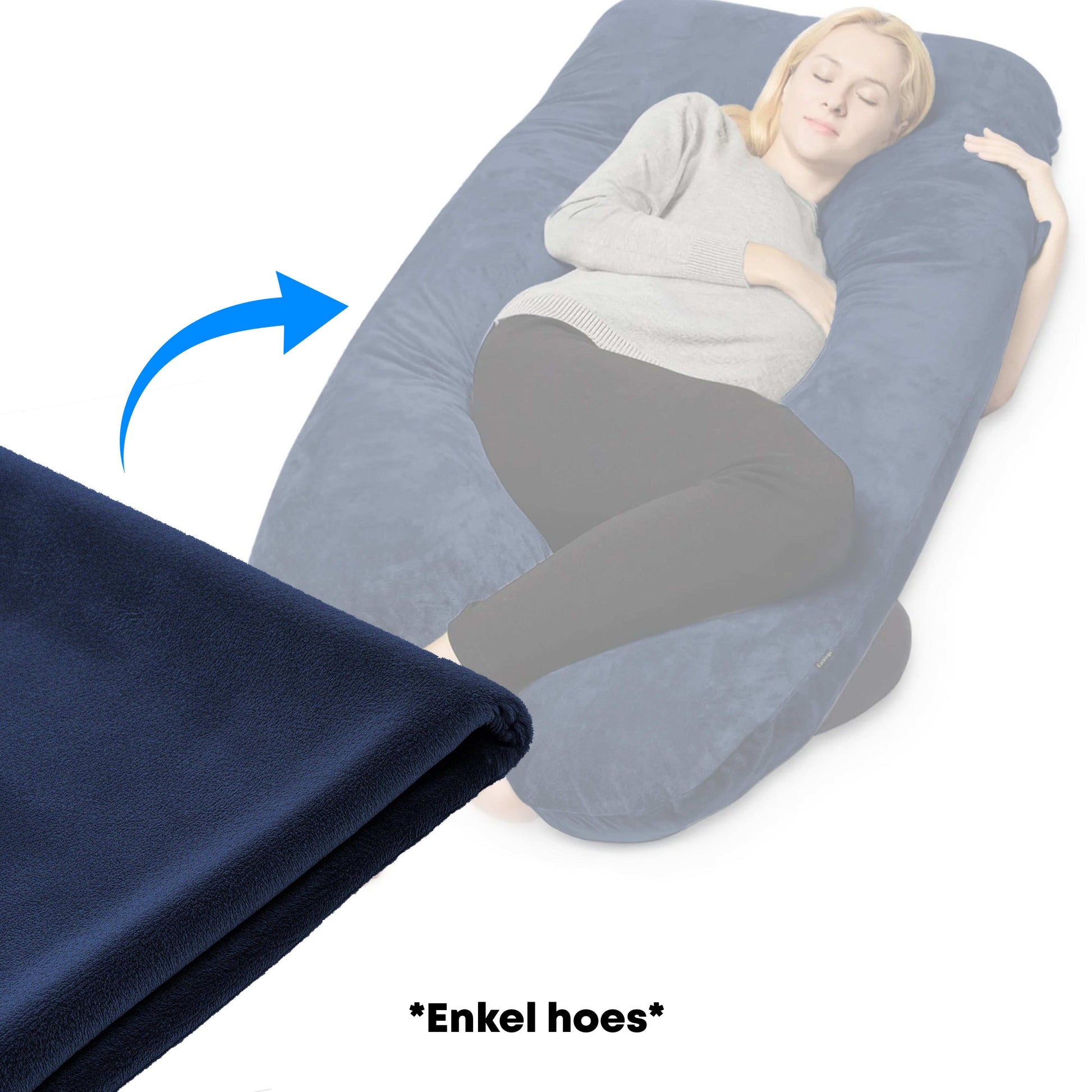 Hoes voor Zwangerschapskussen Zijslaapkussen U vorm 140x80cm - Earkings