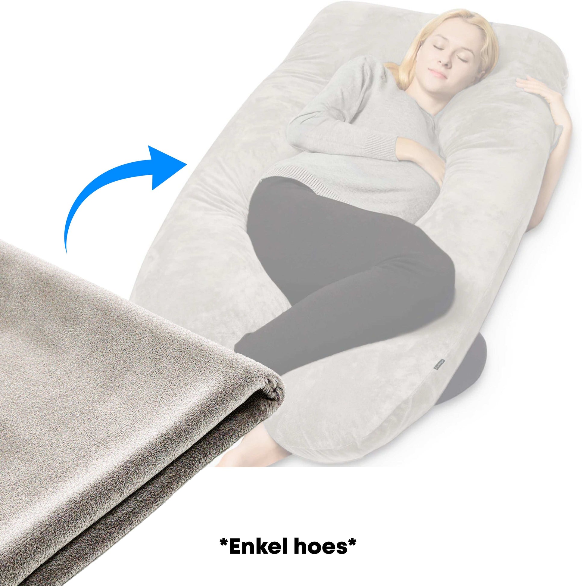 Hoes voor Zwangerschapskussen Zijslaapkussen U vorm 140x80cm - Earkings