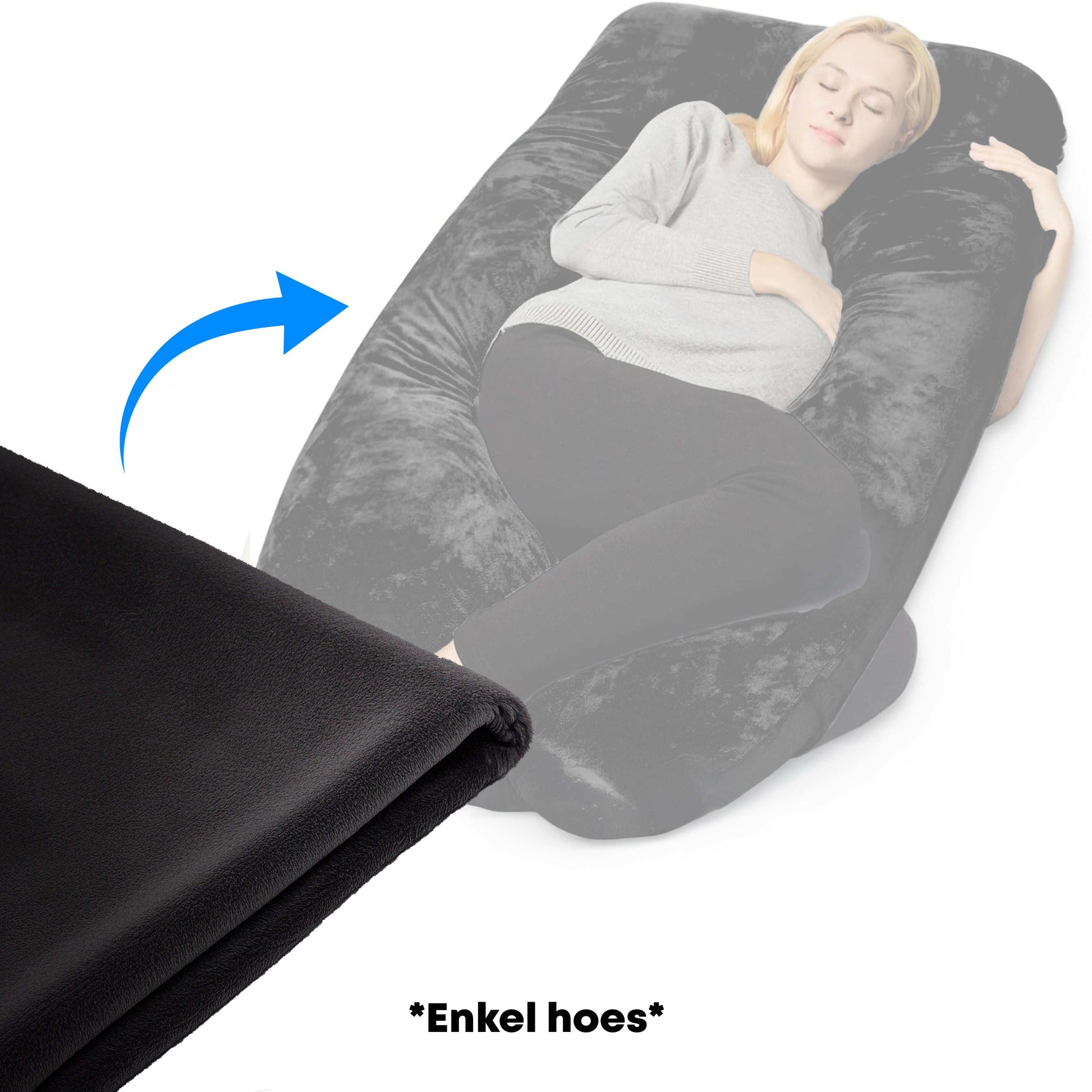 Hoes voor Zwangerschapskussen Zijslaapkussen U vorm 140x80cm - Earkings