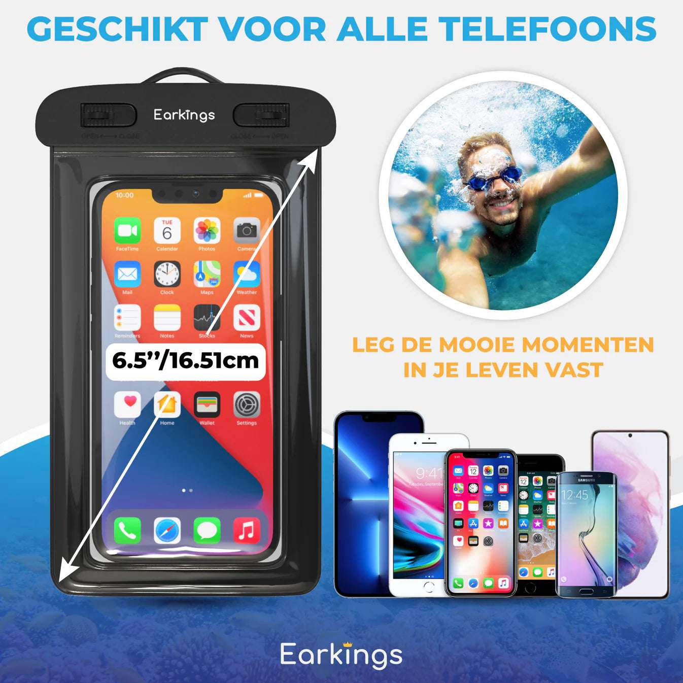 Waterdichte telefoonhoesjes Set van 2 stuks - Earkings