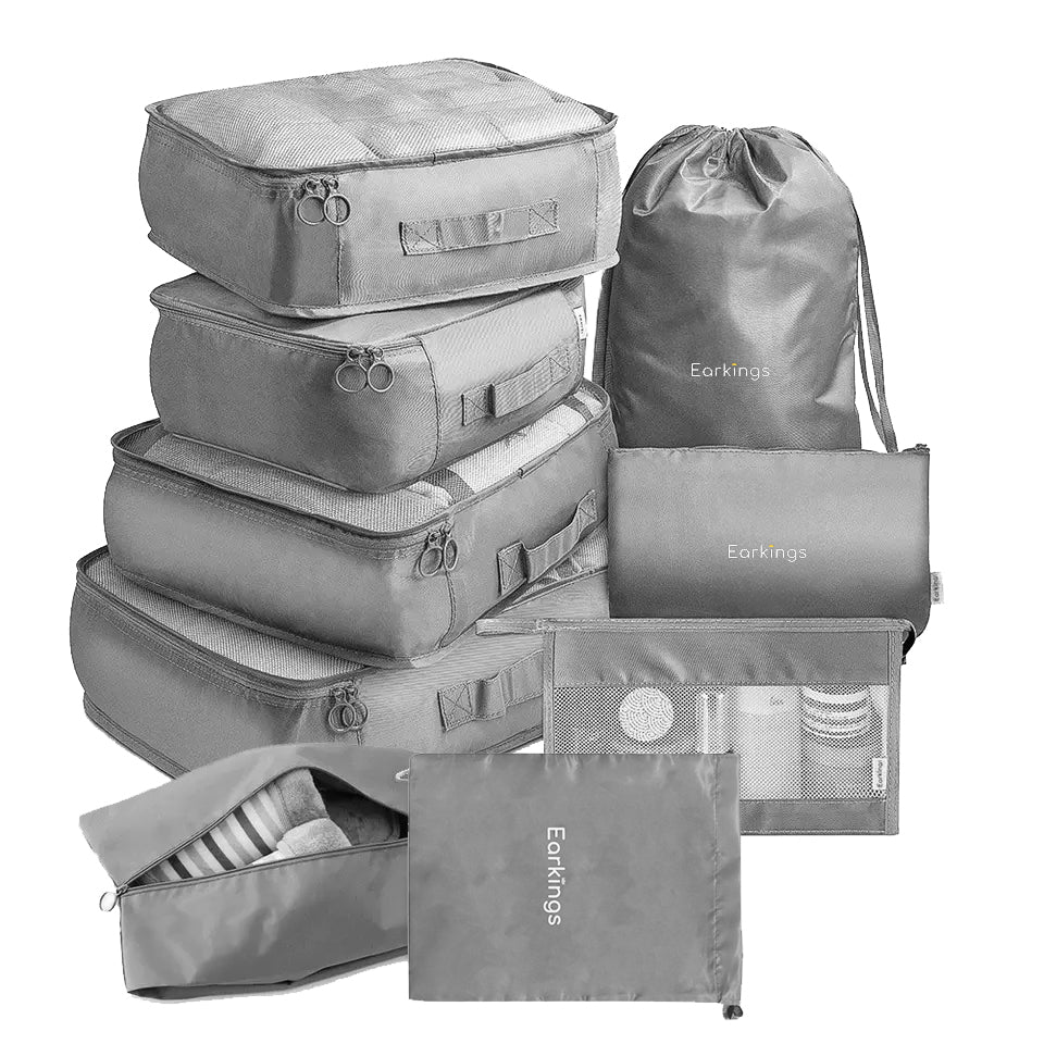 Packing Cubes Koffer-Organizer-Set – 9-teilig – Schwarz