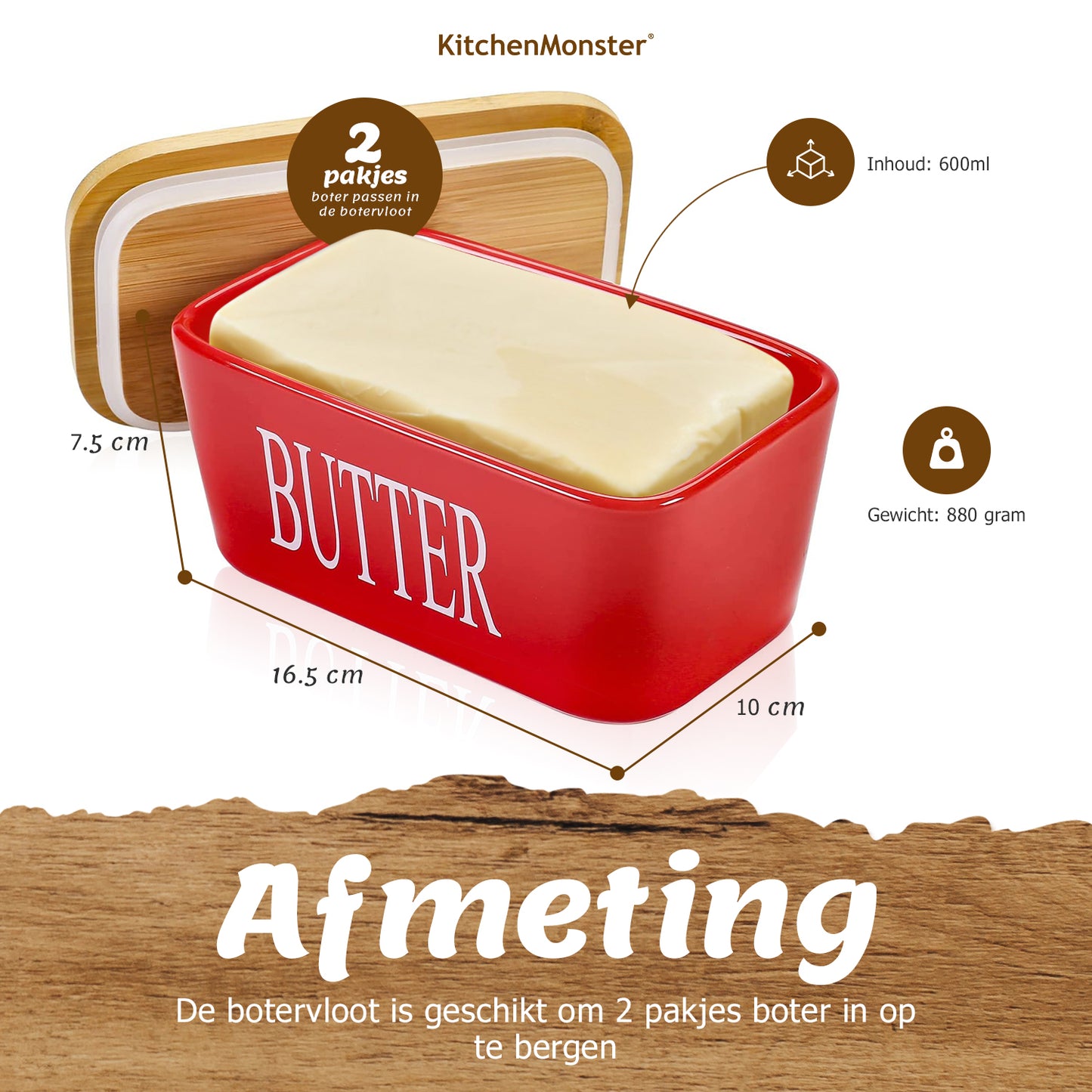 KitchenMonster® Butterdose Schwarz