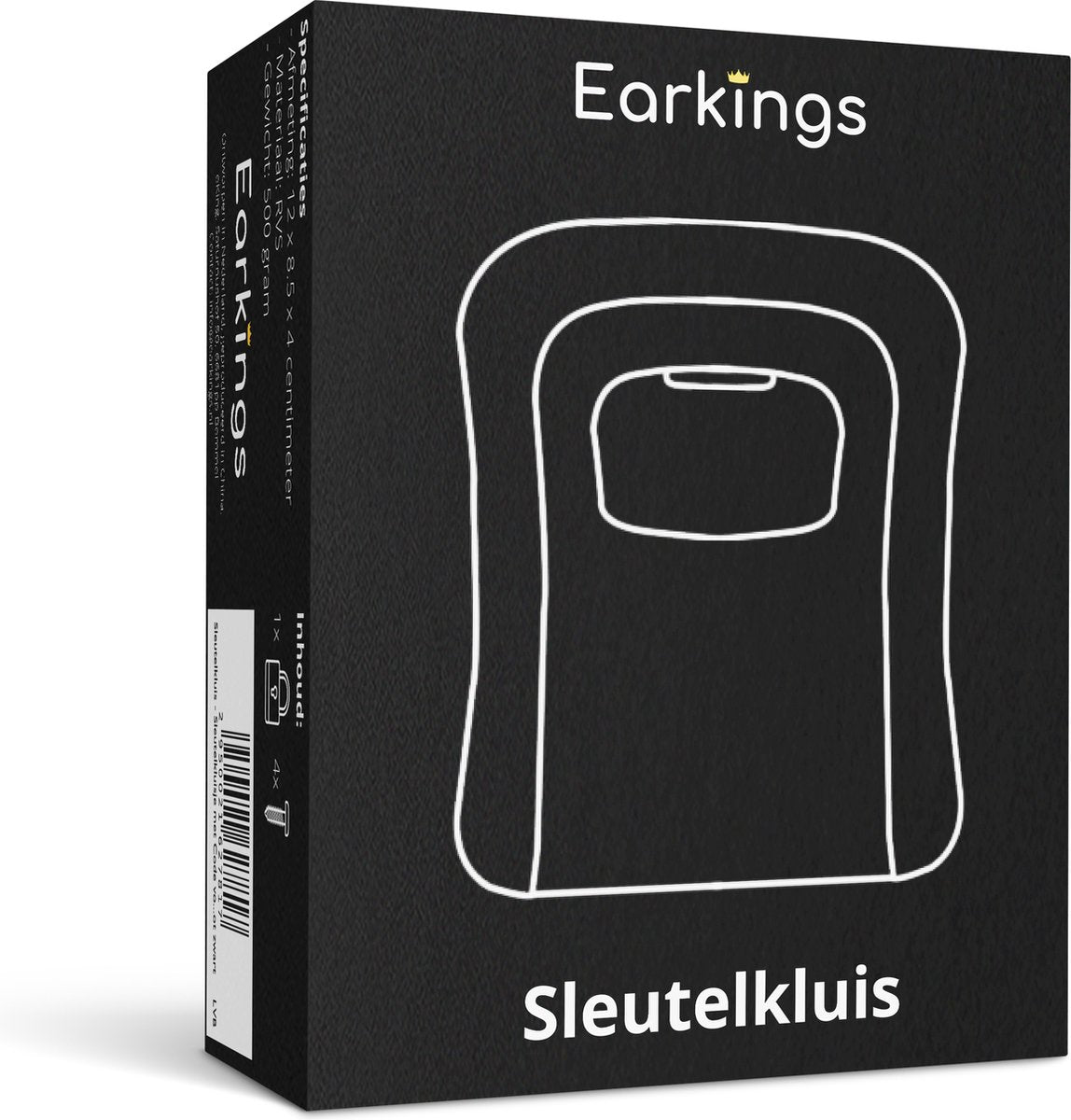 Sleutelkluisje met Code Inclusief Wandmontage Recht - zwart - Earkings