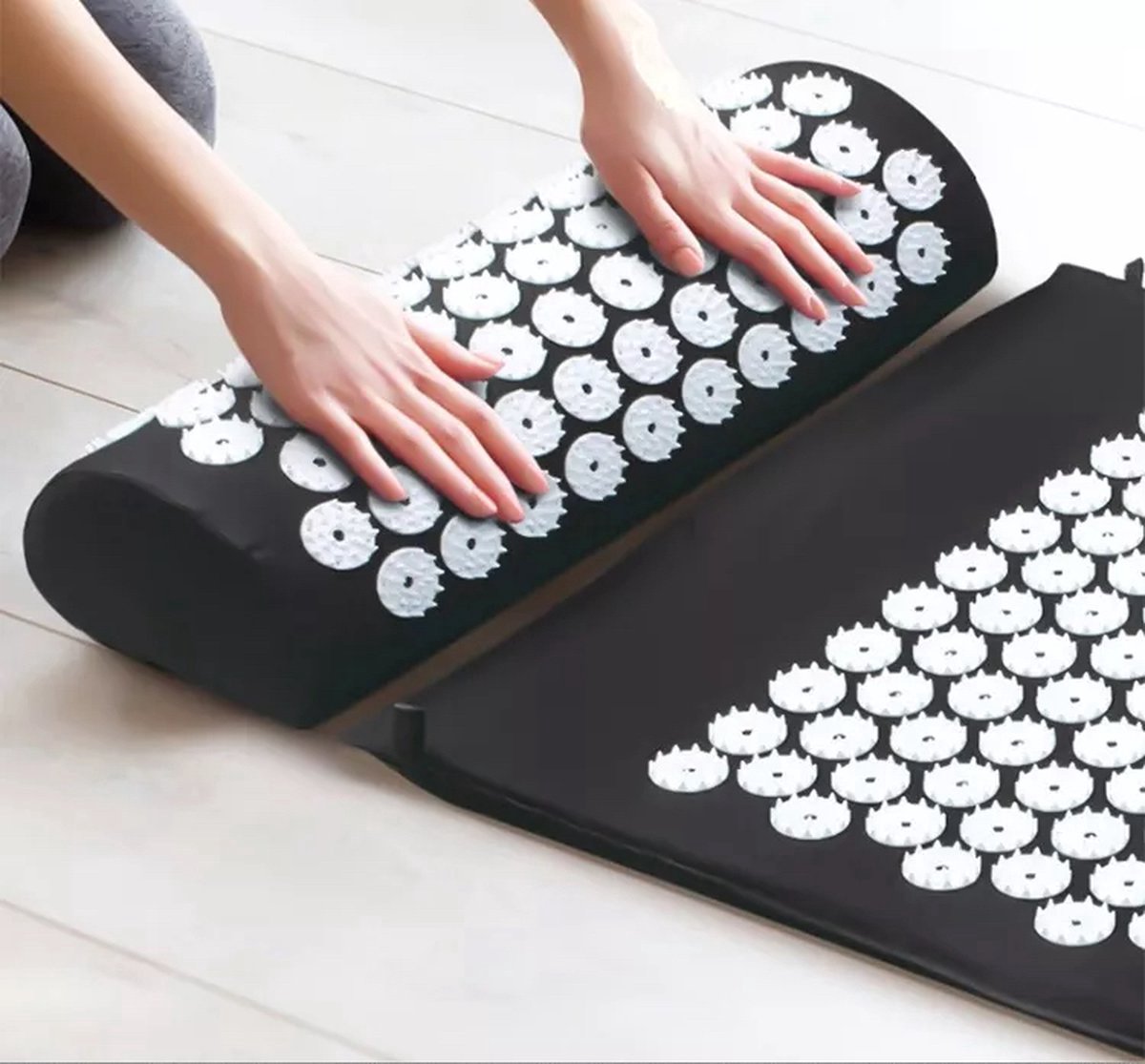 Spijkermat met kussen en met Opbergtas - 8000+ punten - zwart & blauw - Earkings