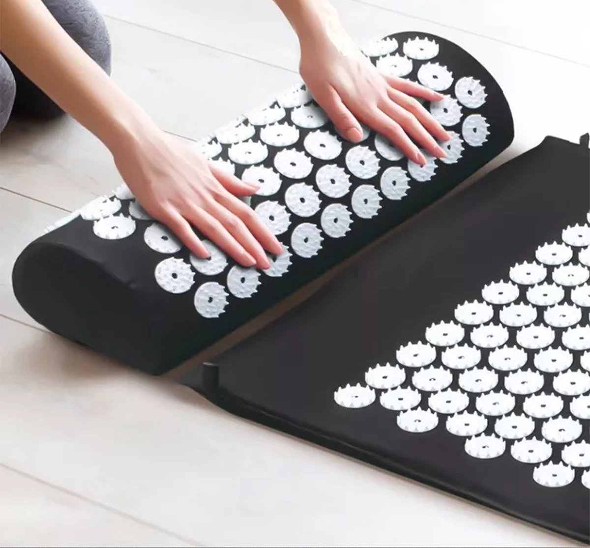 Spijkermat met kussen en met Opbergtas - 8000+ punten - zwart - Earkings