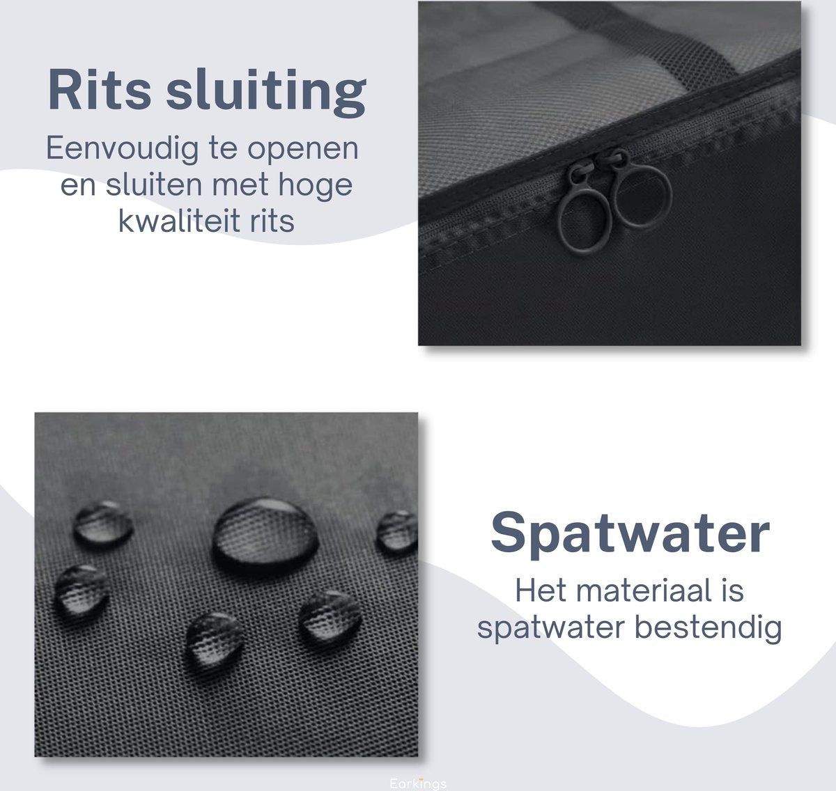 Packing Cubes Koffer Organizer Set - 9-Delige - zwart - Earkings
