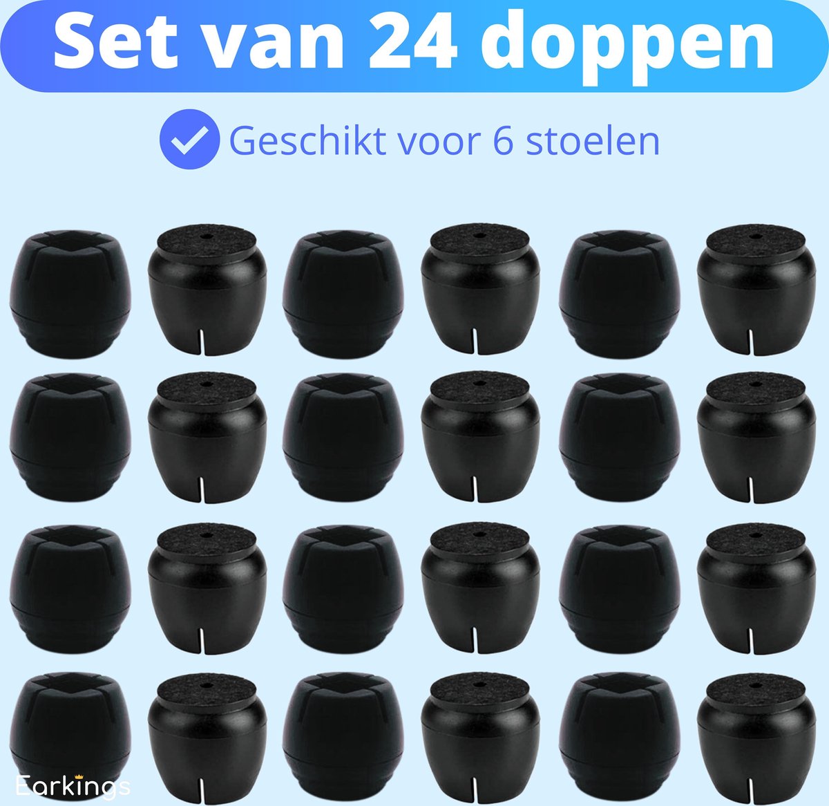 Stoelpoot Beschermers Vloerbeschermer Ø22-25 mm - 24 stuks - Earkings