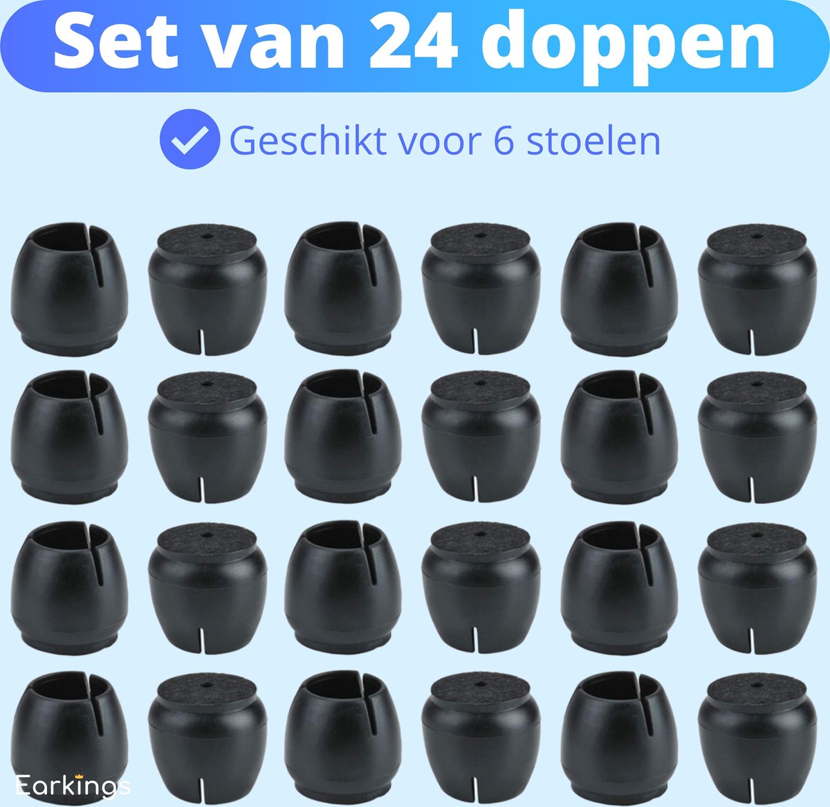 Stoelpoot Beschermers Vloerbeschermer Ø17-21 mm - 24 stuks - Earkings