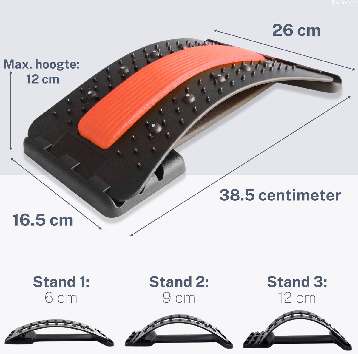 Backstretcher Massage Apparaat met Zachte Pads - rood - Earkings