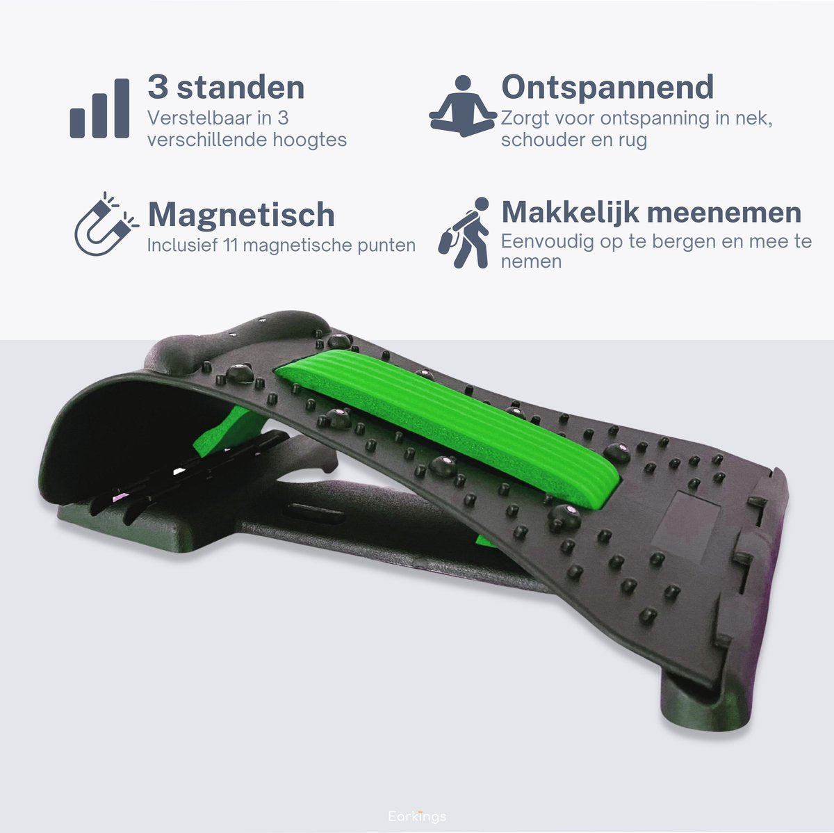Nekstretcher Nekmassage apparaat - groen - Earkings