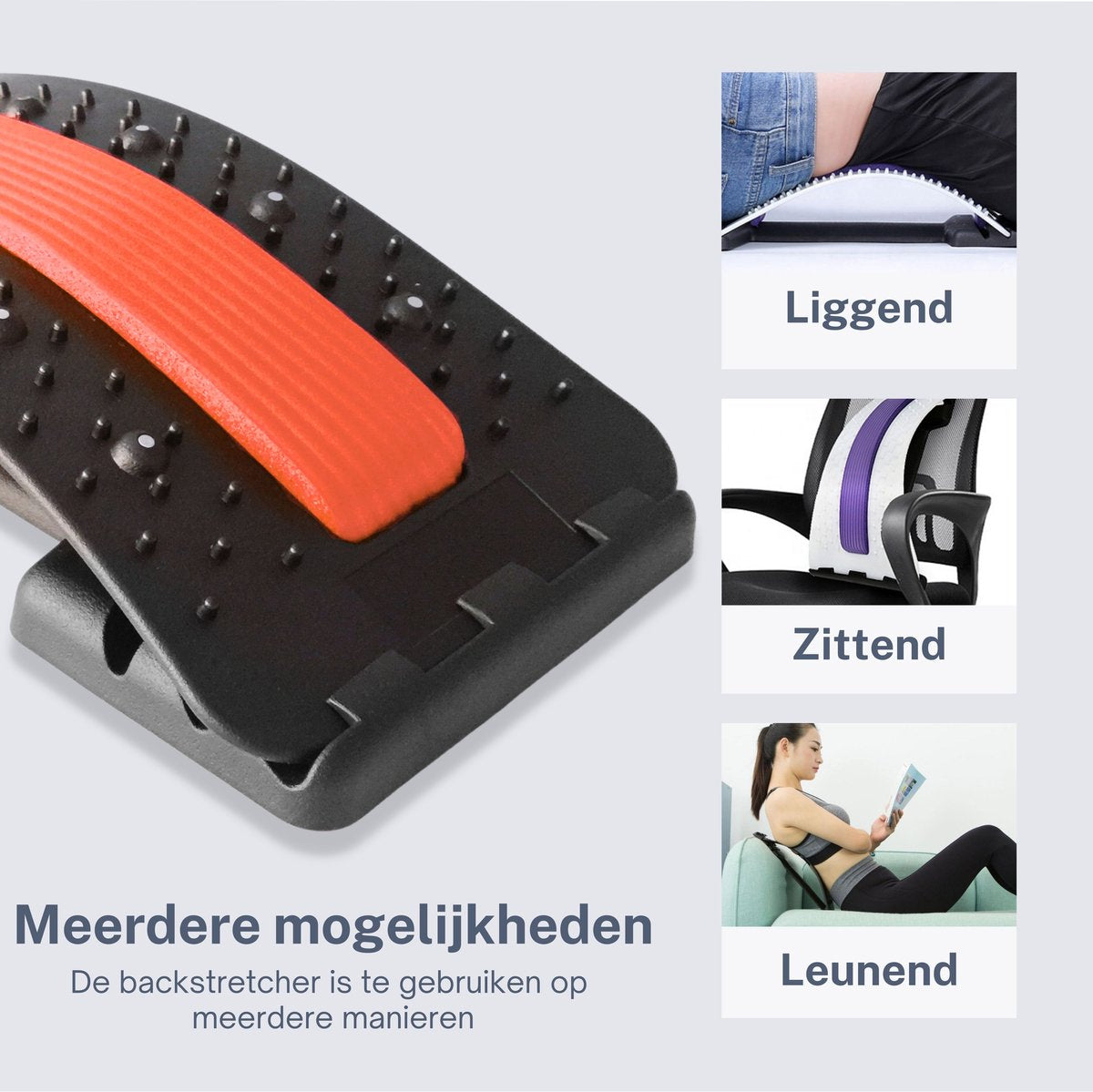 Backstretcher Massage Apparaat met Zachte Pads - rood - Earkings